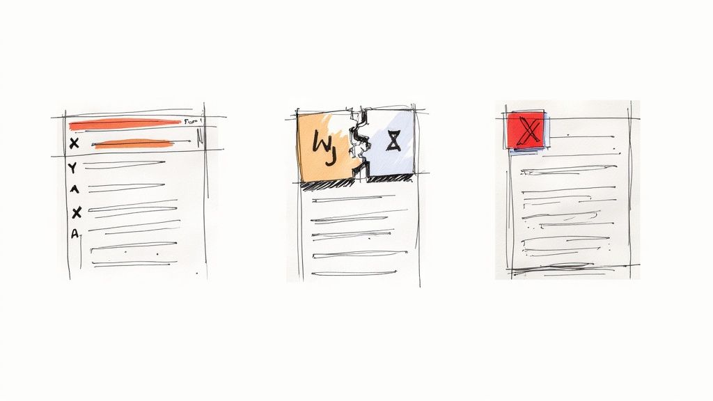 A person pruning a plant, but accidentally cutting the main stem, symbolizing well-intentioned but damaging SEO mistakes.