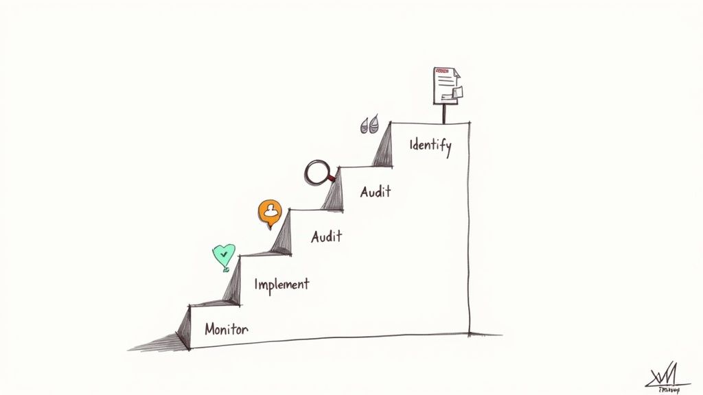 A checklist on a clipboard with a pen, representing a plan of action.