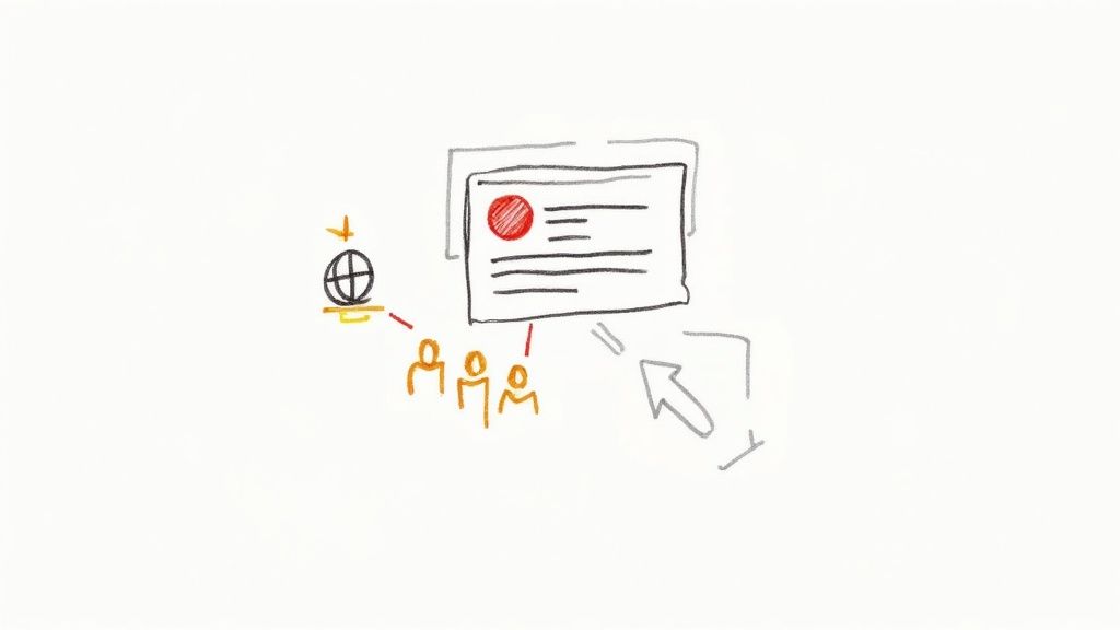 An abstract image showing interconnected data points and AI-driven networks, representing the new landscape of AI search and visibility.