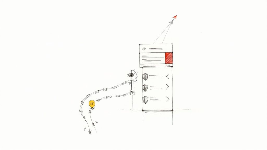 A person working on a laptop with charts and graphs in the background, symbolizing SEO work.