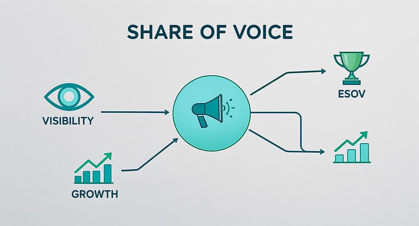 Infographic about monitoring share of voice
