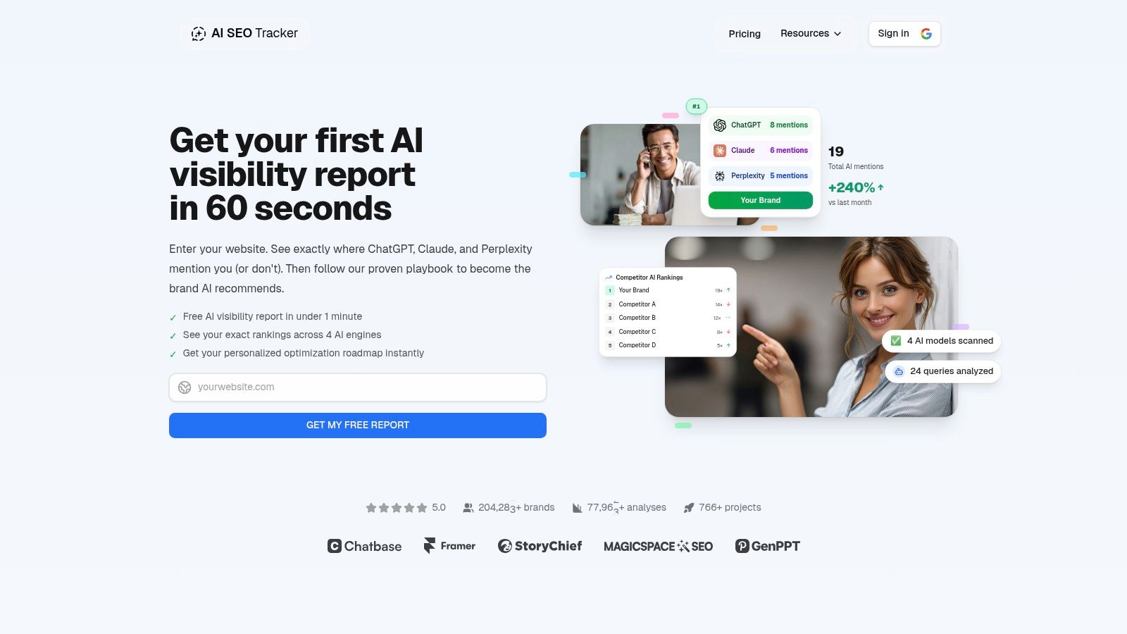 AI SEO Tracker Interface
