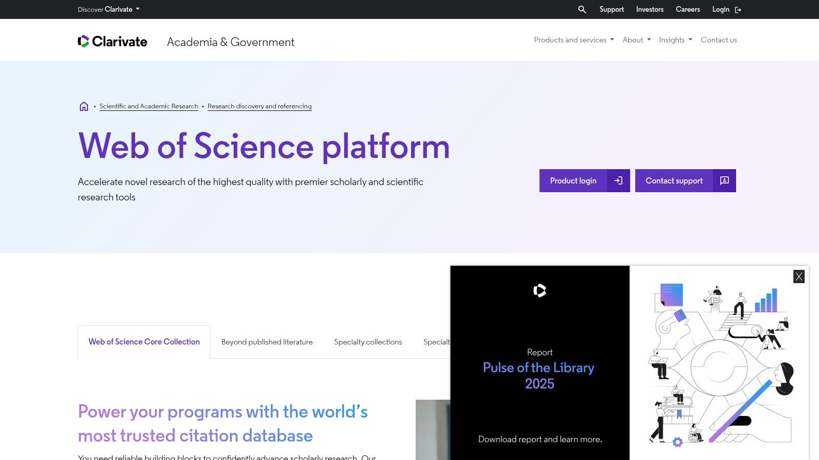 Clarivate Web of Science (plus Research Assistant)