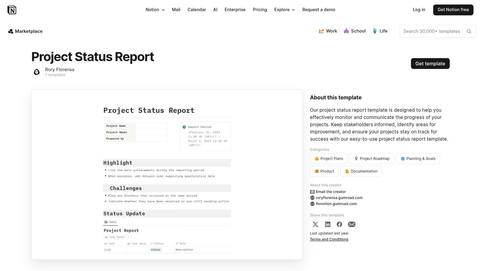 Notion Template Marketplace