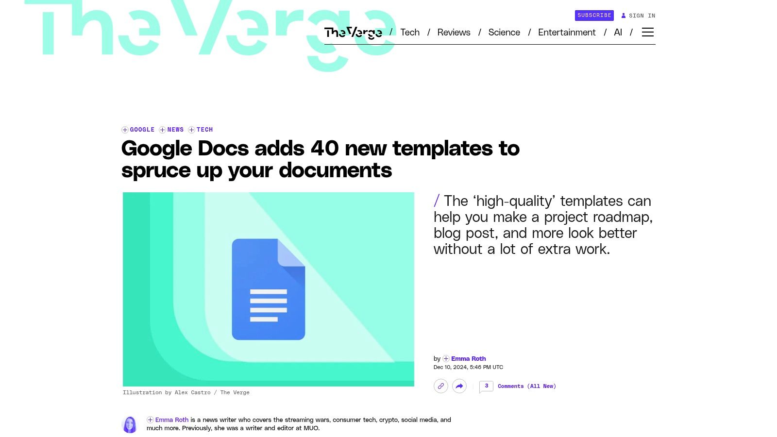 Google Docs Template Gallery