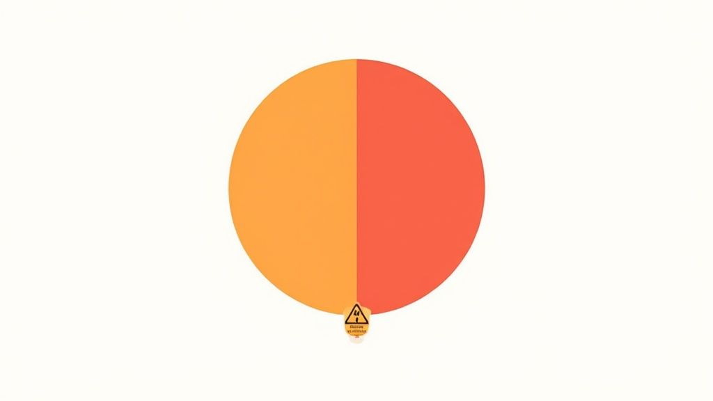 An image showing a warning sign with red and orange colors that may be hard for color-blind individuals to differentiate