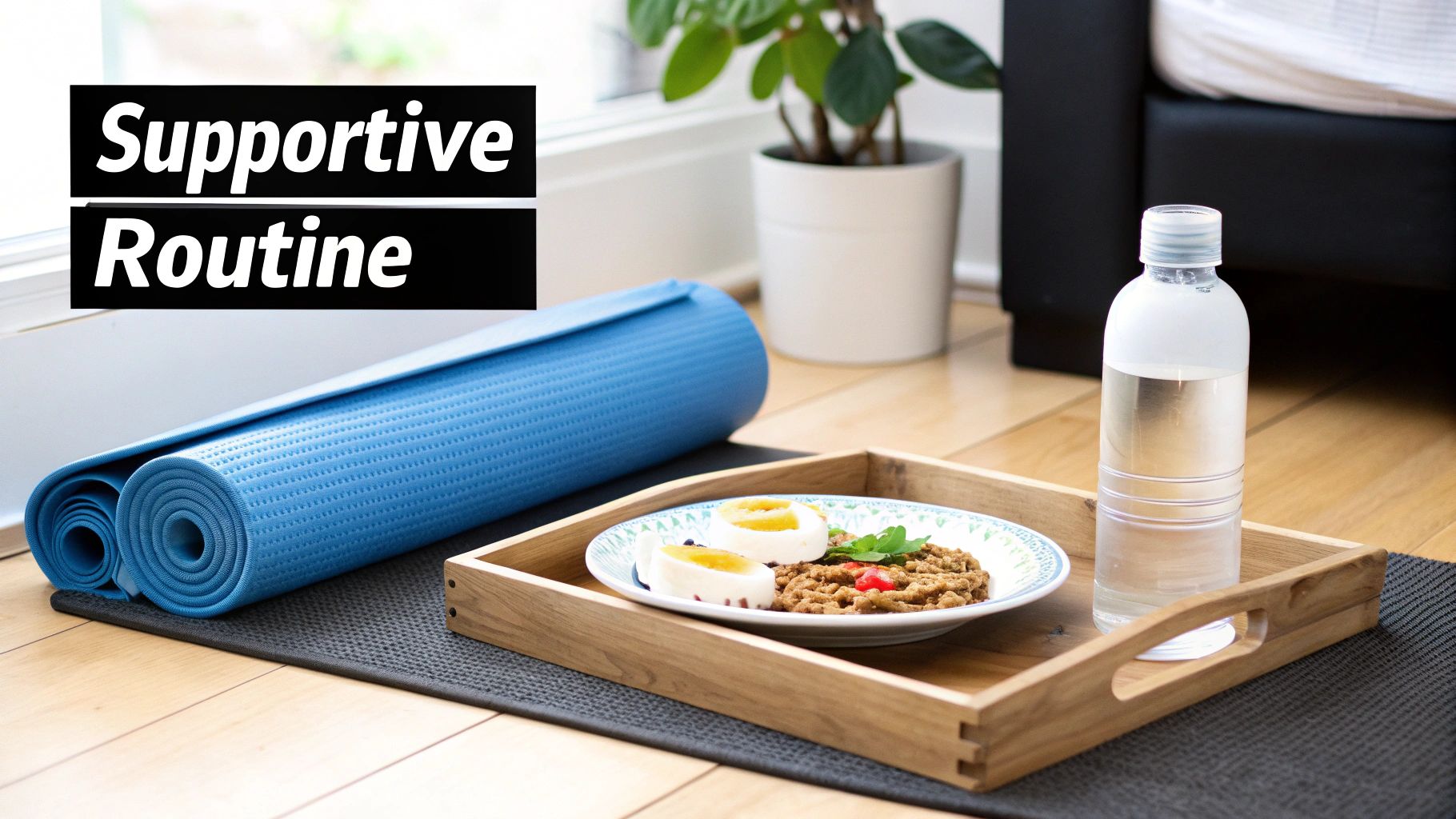 A person outdoors in nature, looking calm and refreshed, symbolising the positive effects of lifestyle on mental well-being.