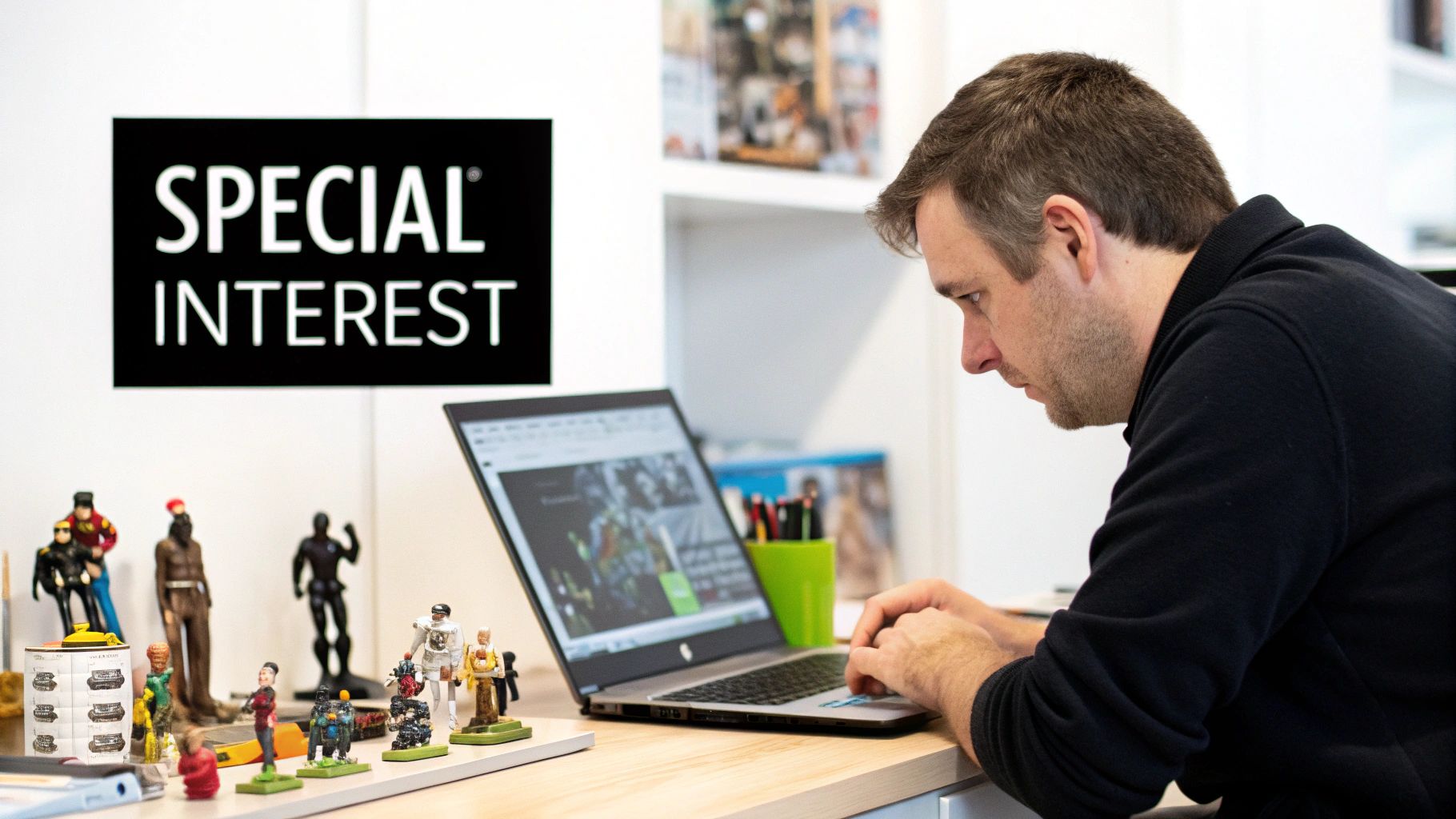 An adult intently focused on building a complex model, illustrating hyperfocus