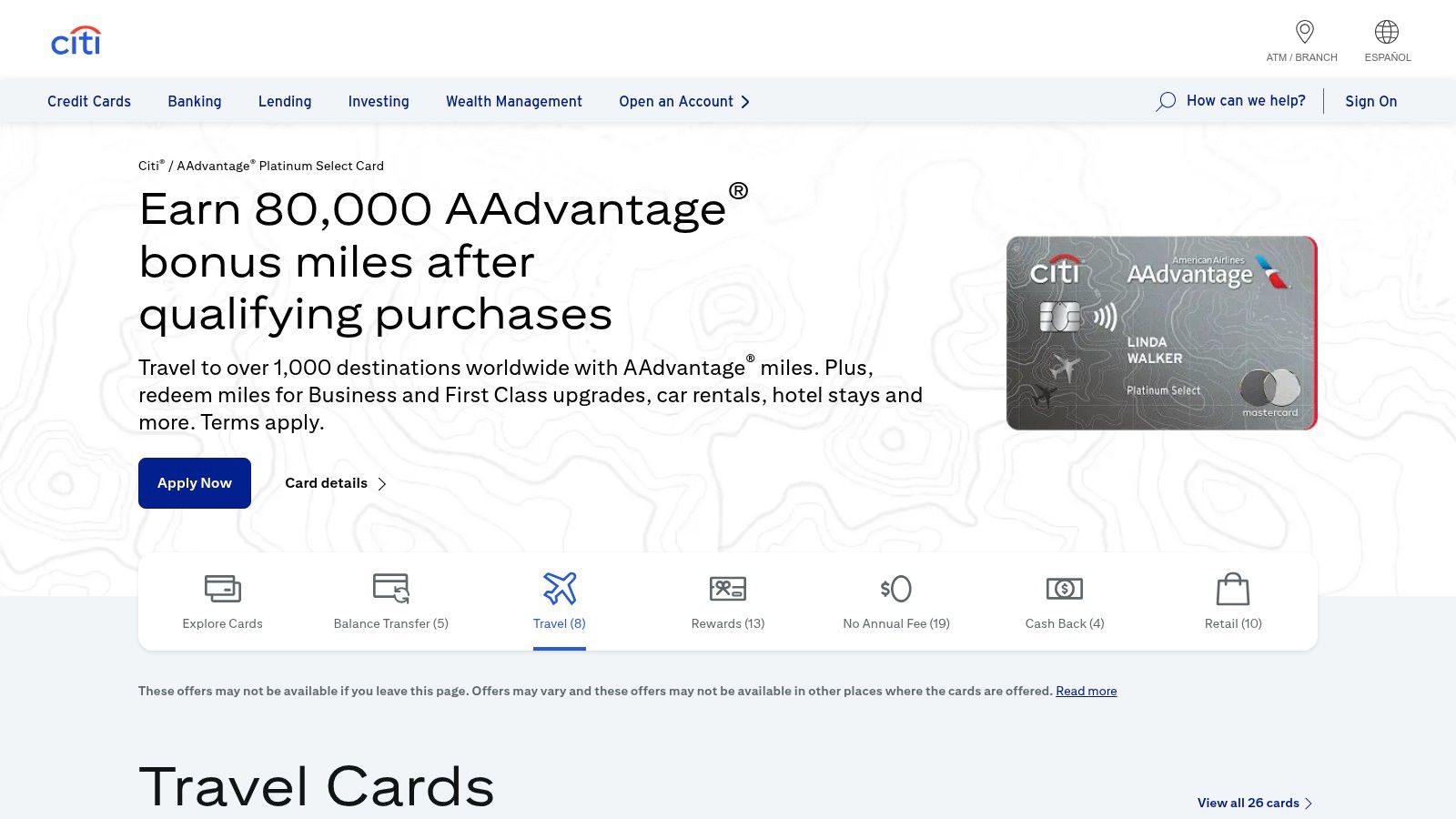Citi &ndash; Travel Rewards Credit Cards