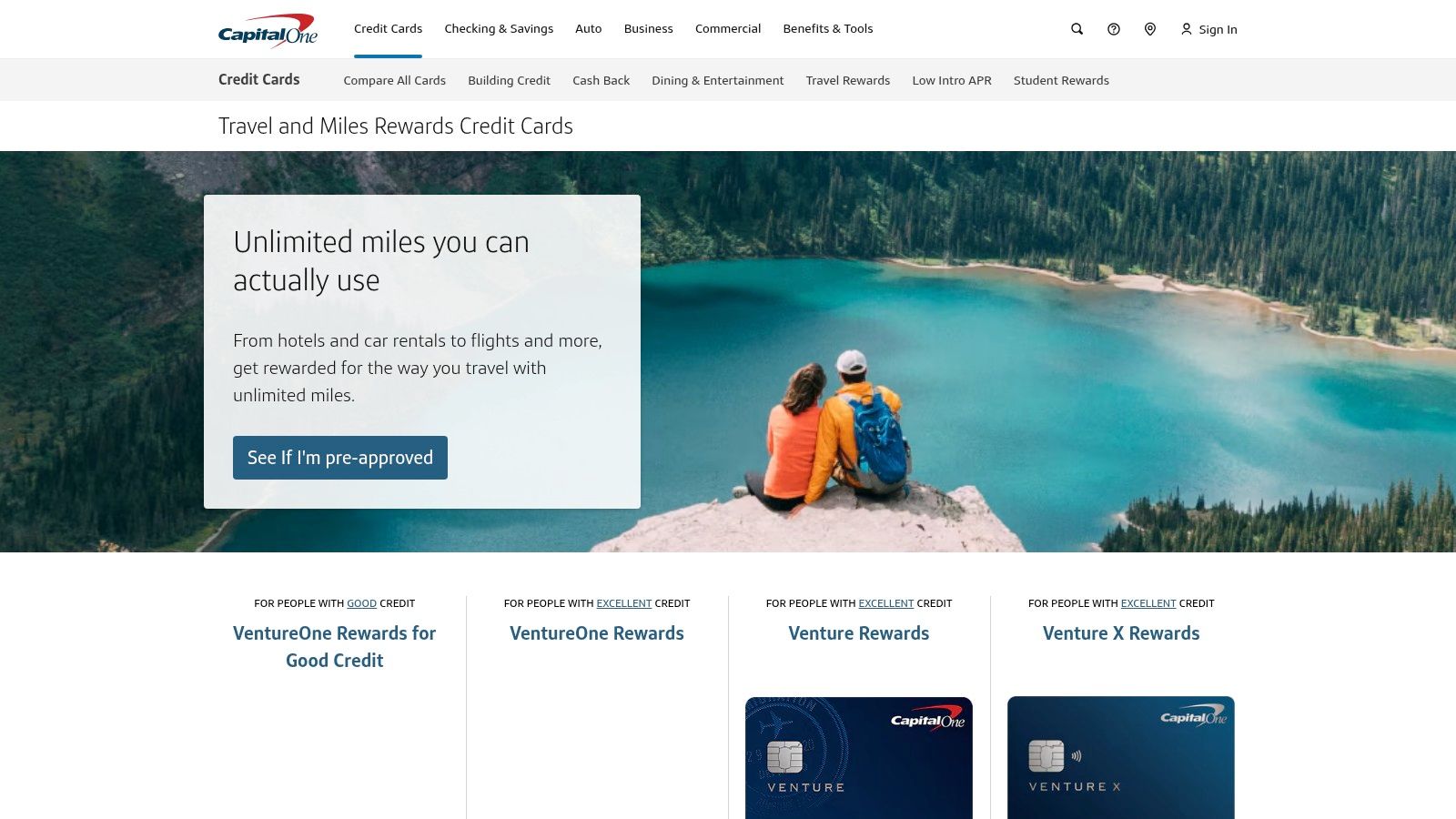 Capital One &ndash; Travel & Miles Cards