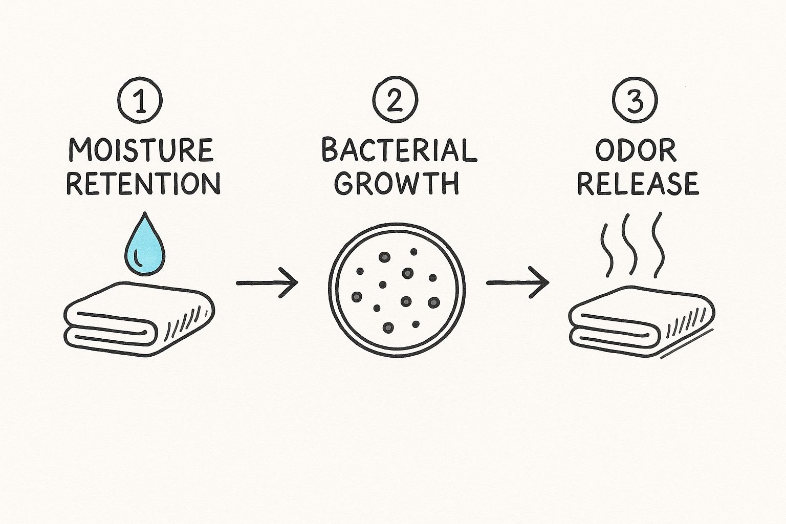 Infographic about how to remove smells from towels