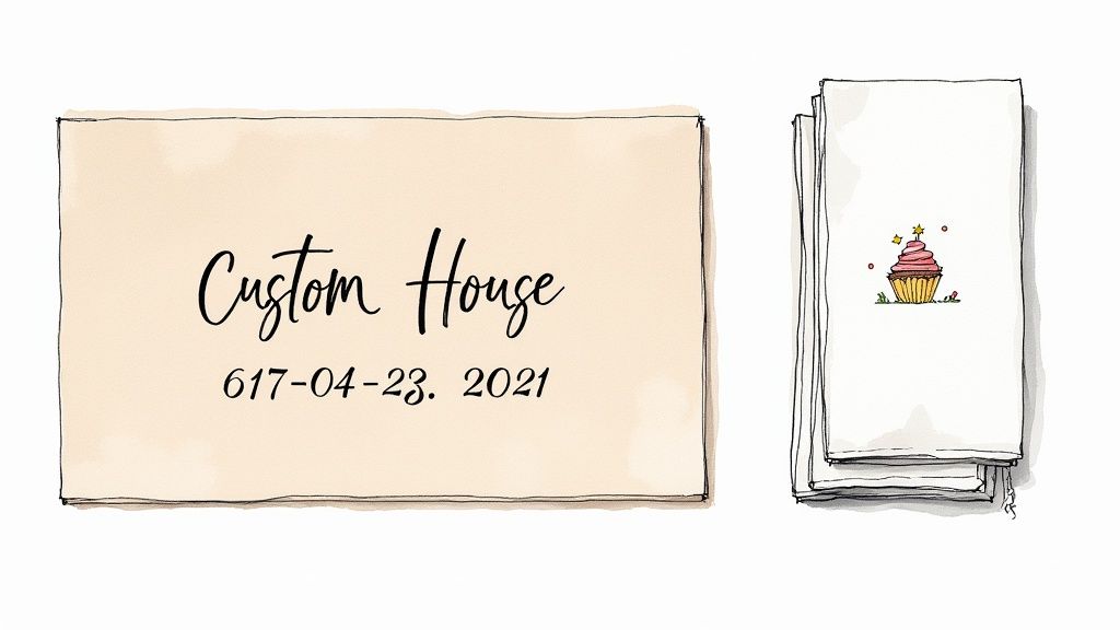 A framed art print of a home's coordinates leaning against a stylish, modern wall.