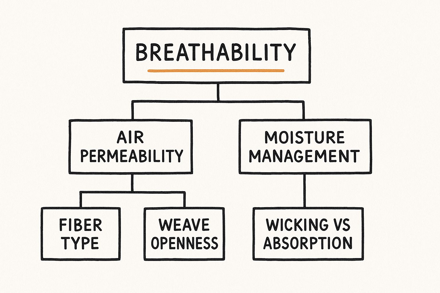 Infographic about breathable fabrics for hot weather