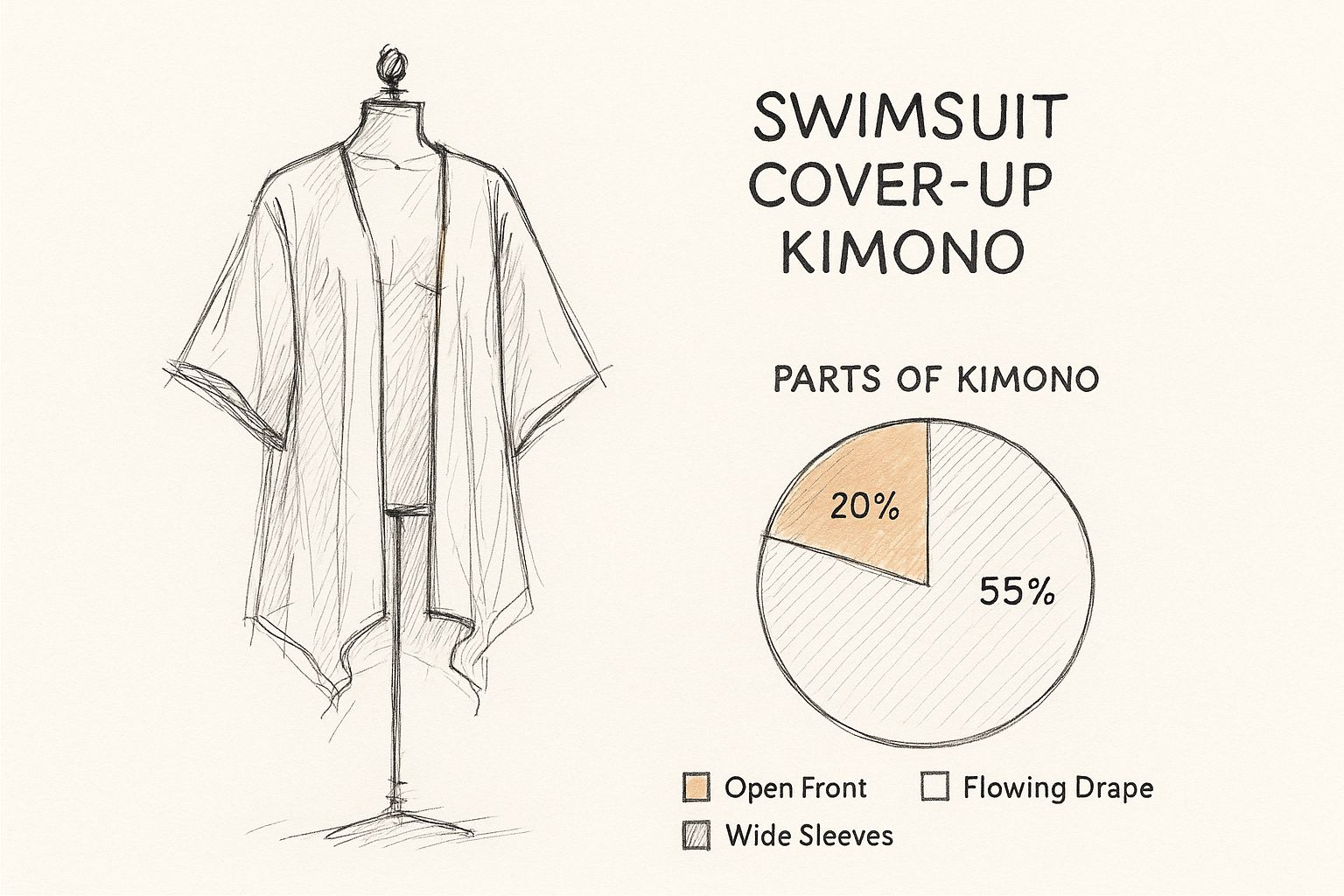 Infographic about swimsuit coverup kimono