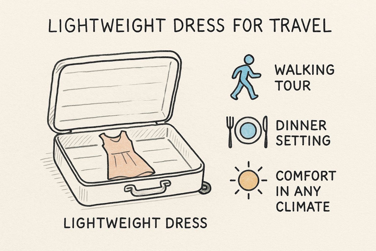 Infographic about lightweight dresses for travel