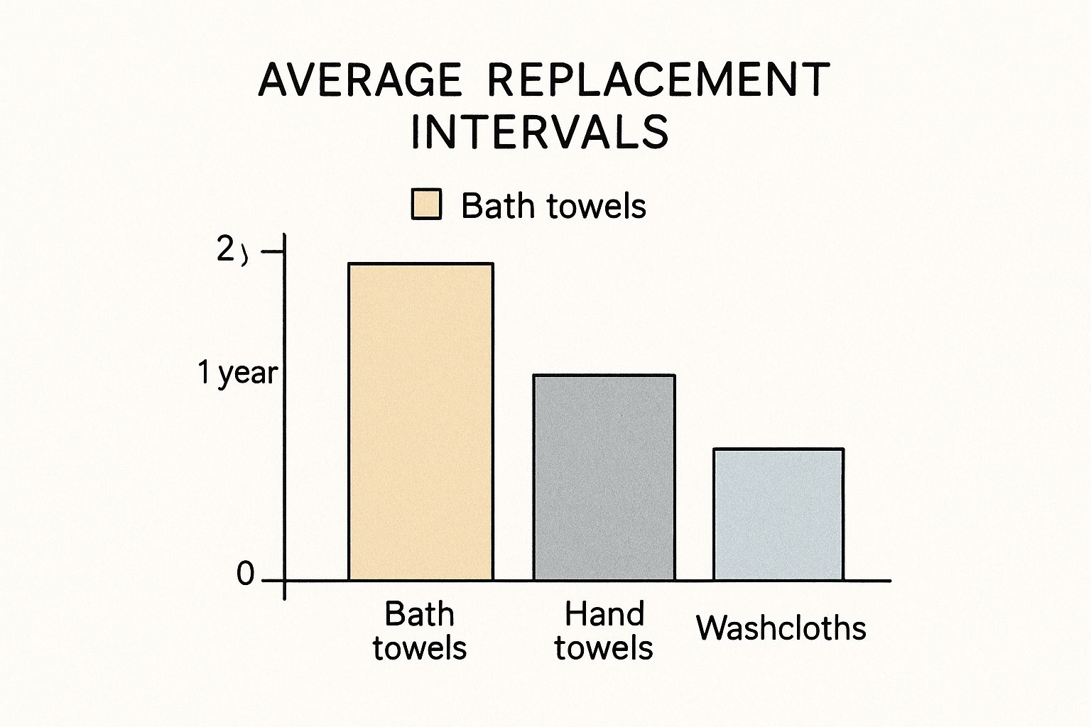 Infographic about how often should you replace towels