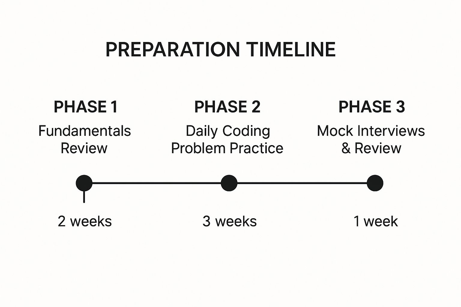Infographic about how to prepare for coding interviews