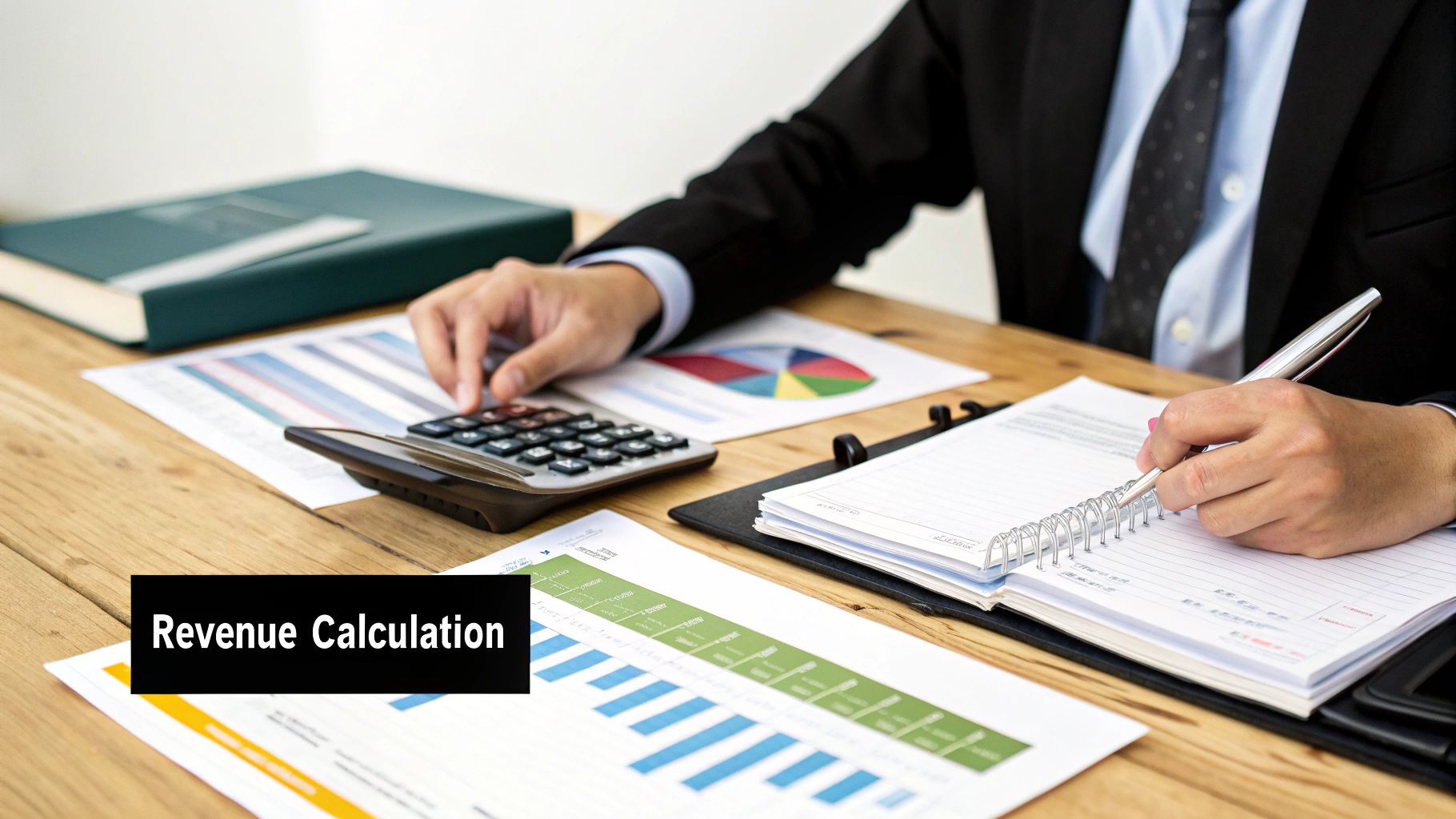 Scale balancing coins representing revenue and profit