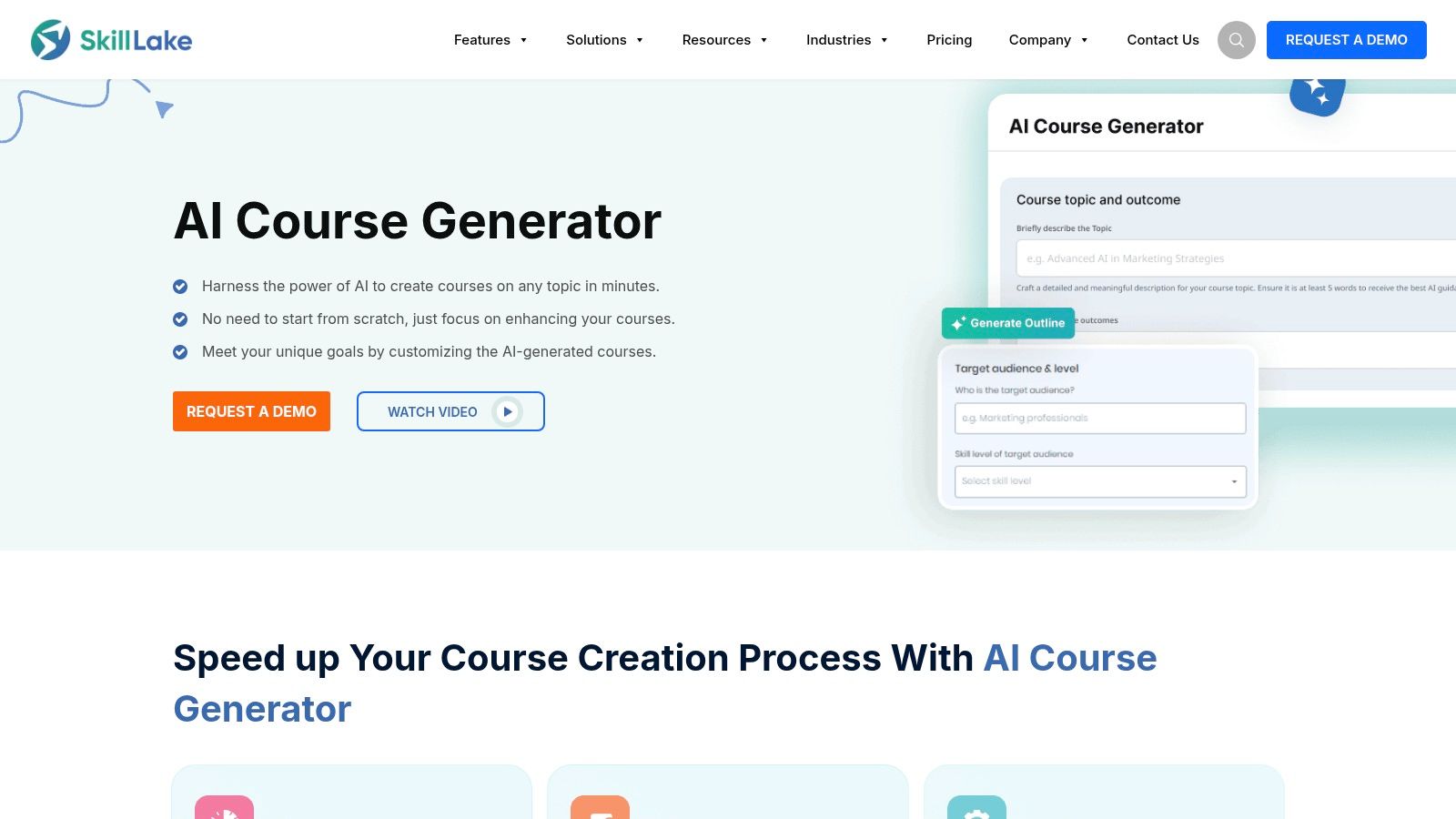 Skill Lake – AI Course Generator (title selection included)