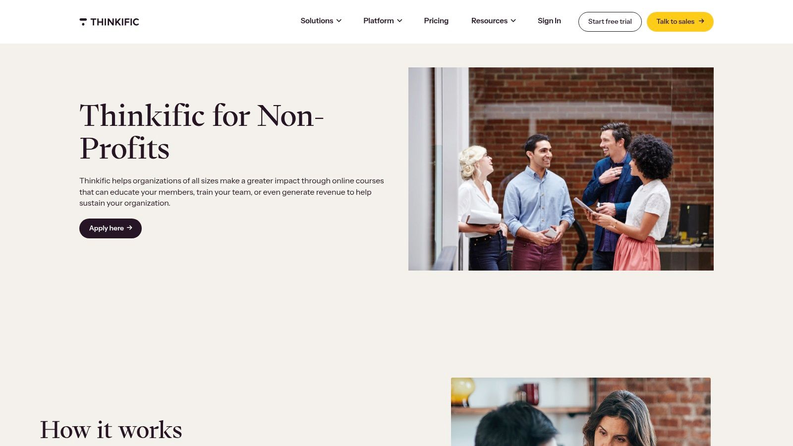 Thinkific for Non-Profits
