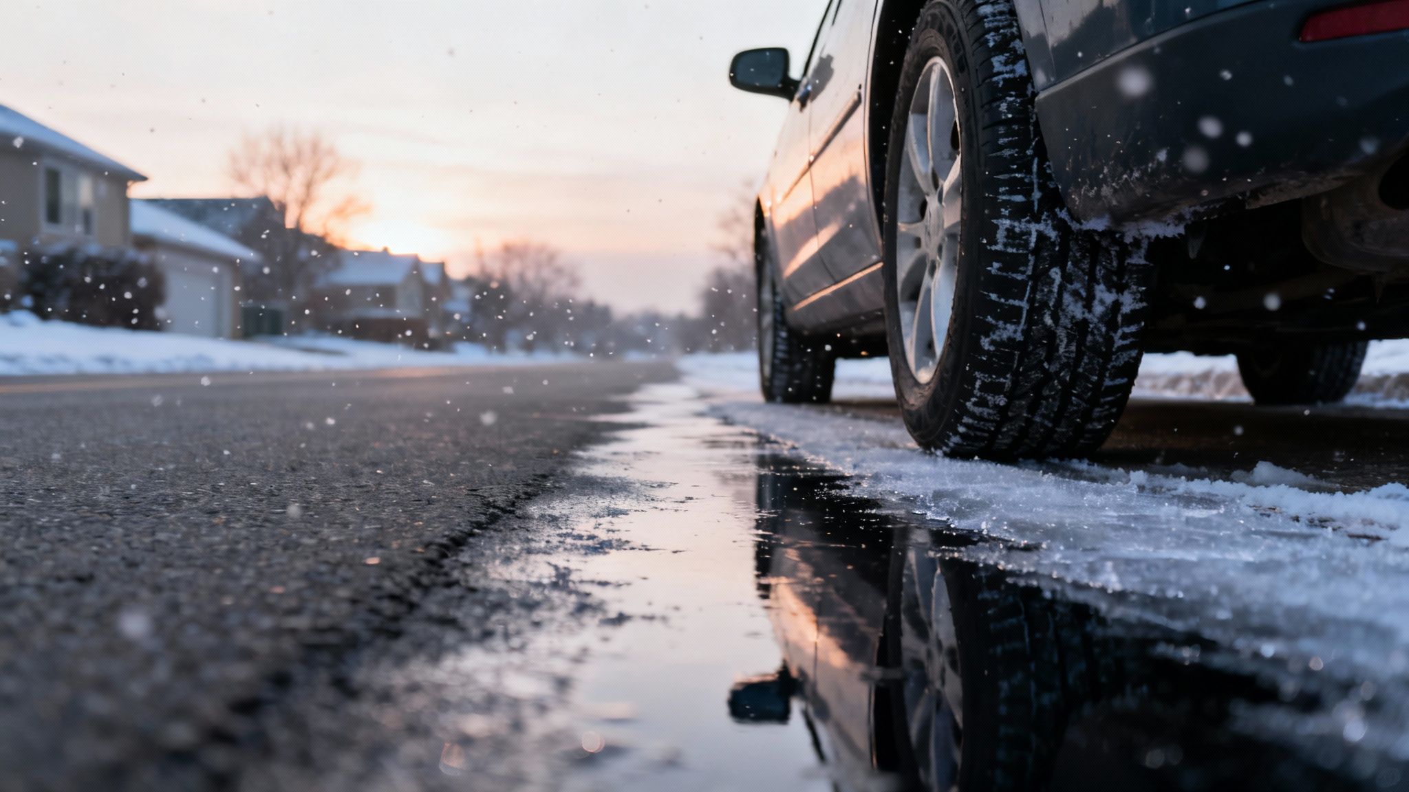 Snowy road in Ontario