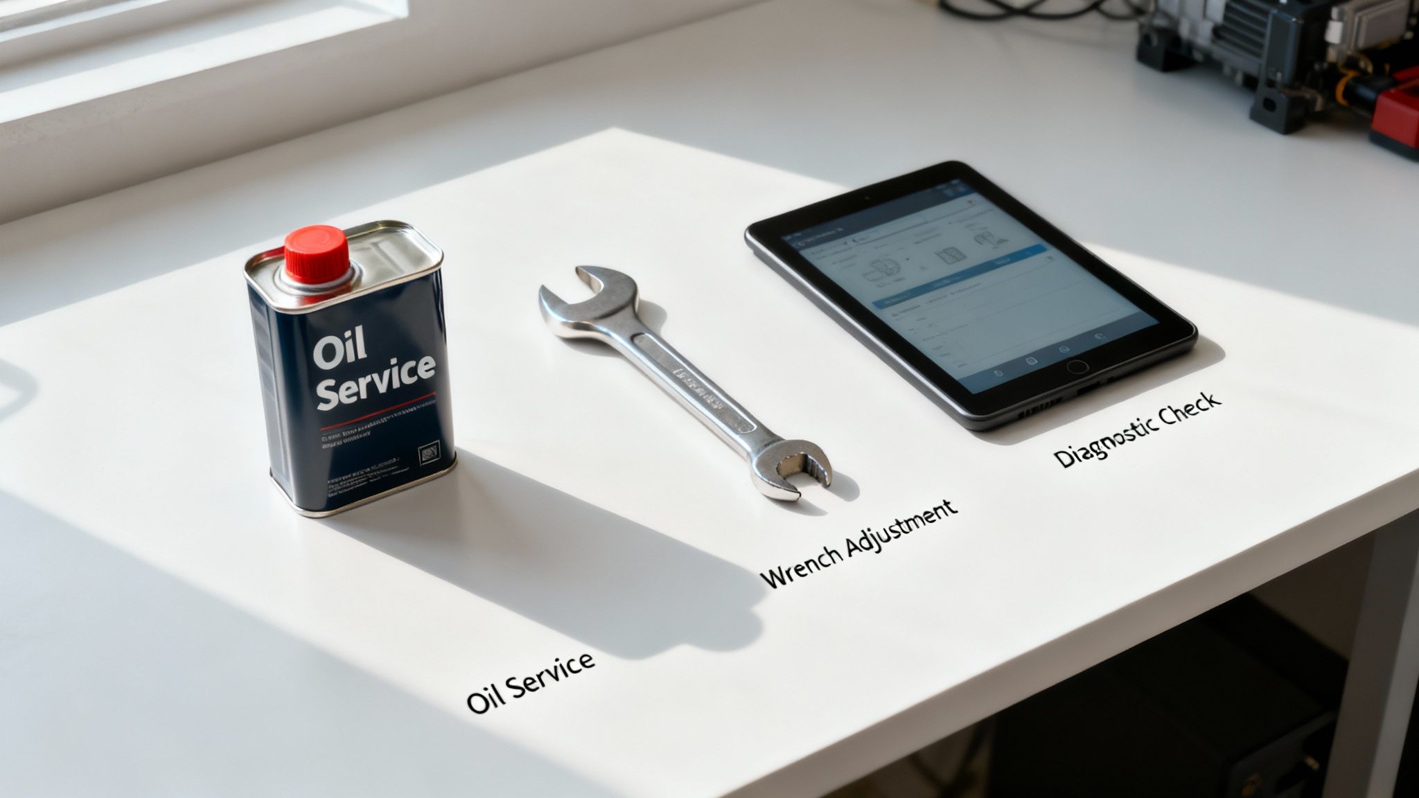 A mechanic performing a detailed inspection on a vehicle lifted on a hydraulic hoist