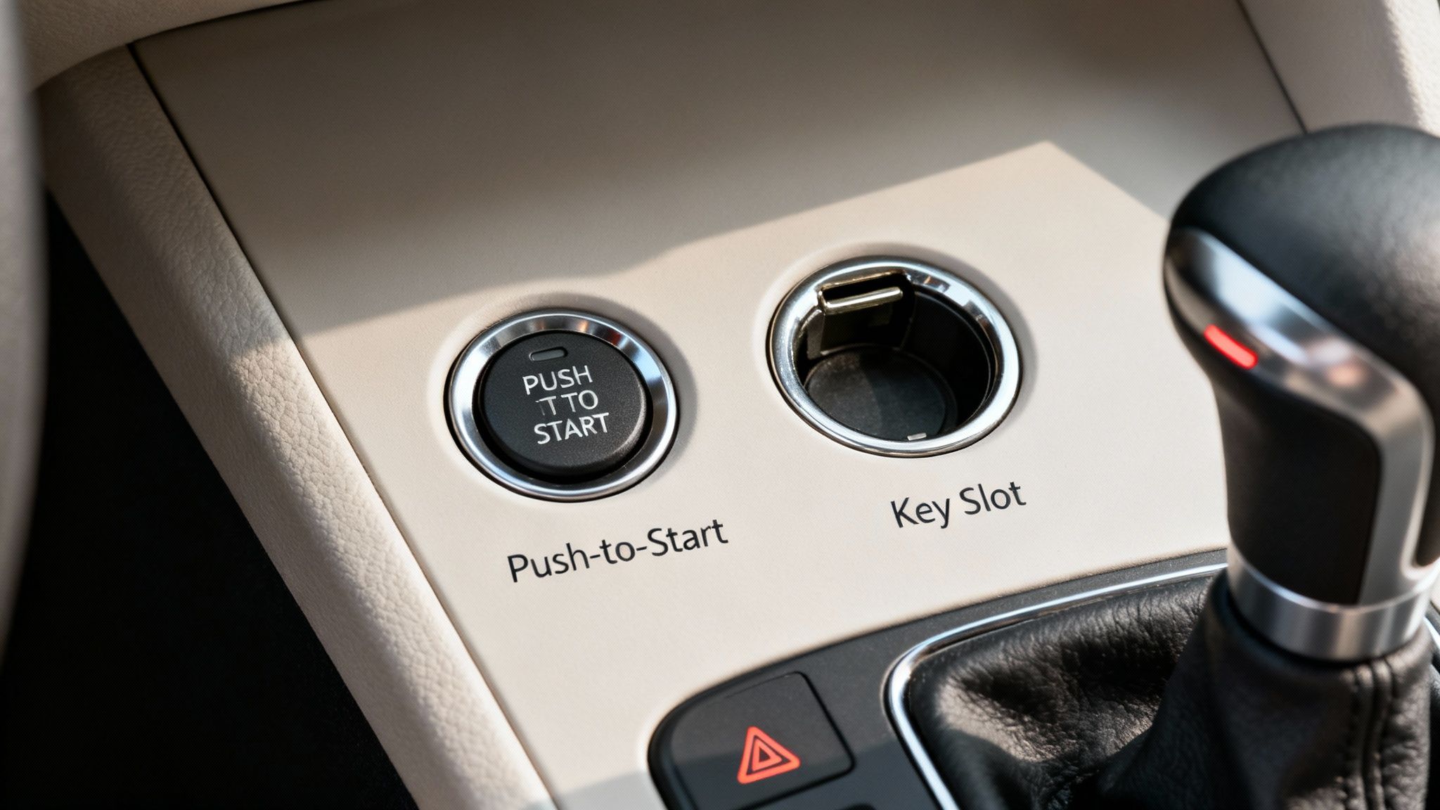 A person using a key fob to start their car with a remote starter