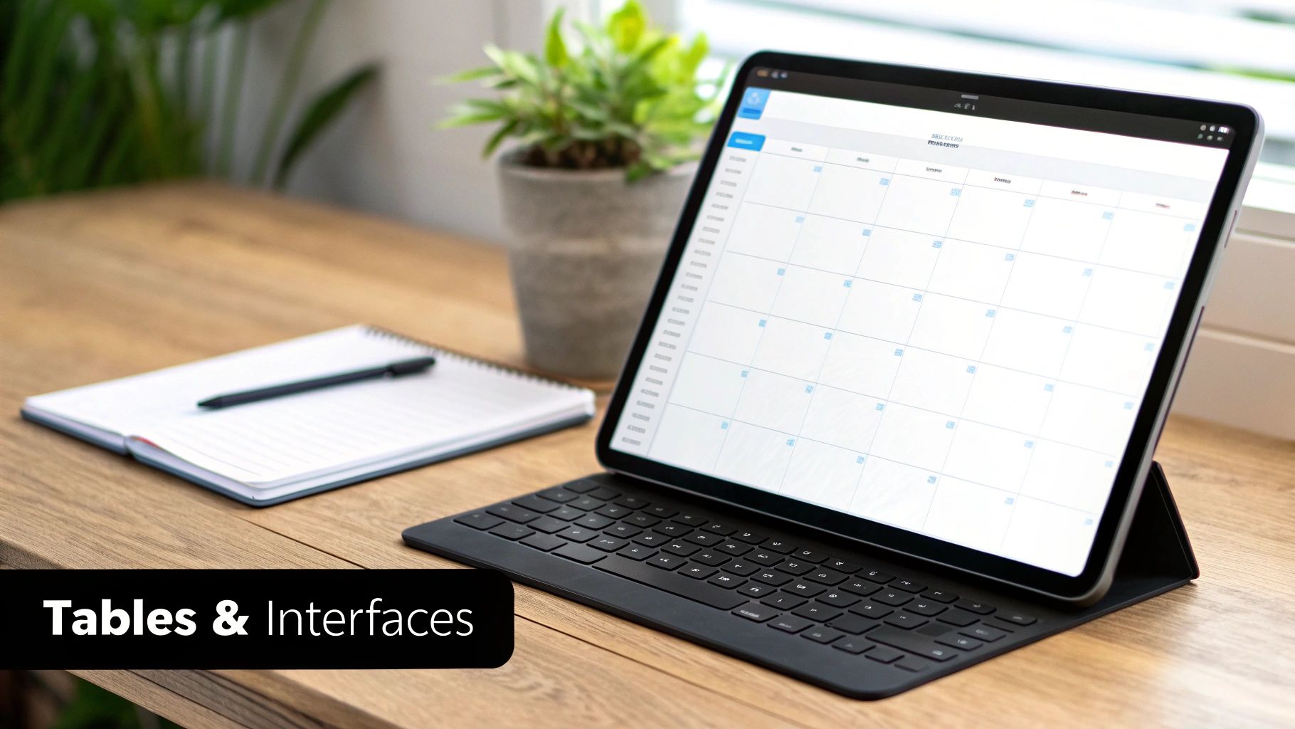 A diagram showing Zapier Tables and Interfaces connecting with Zaps, representing a complete mini-system.