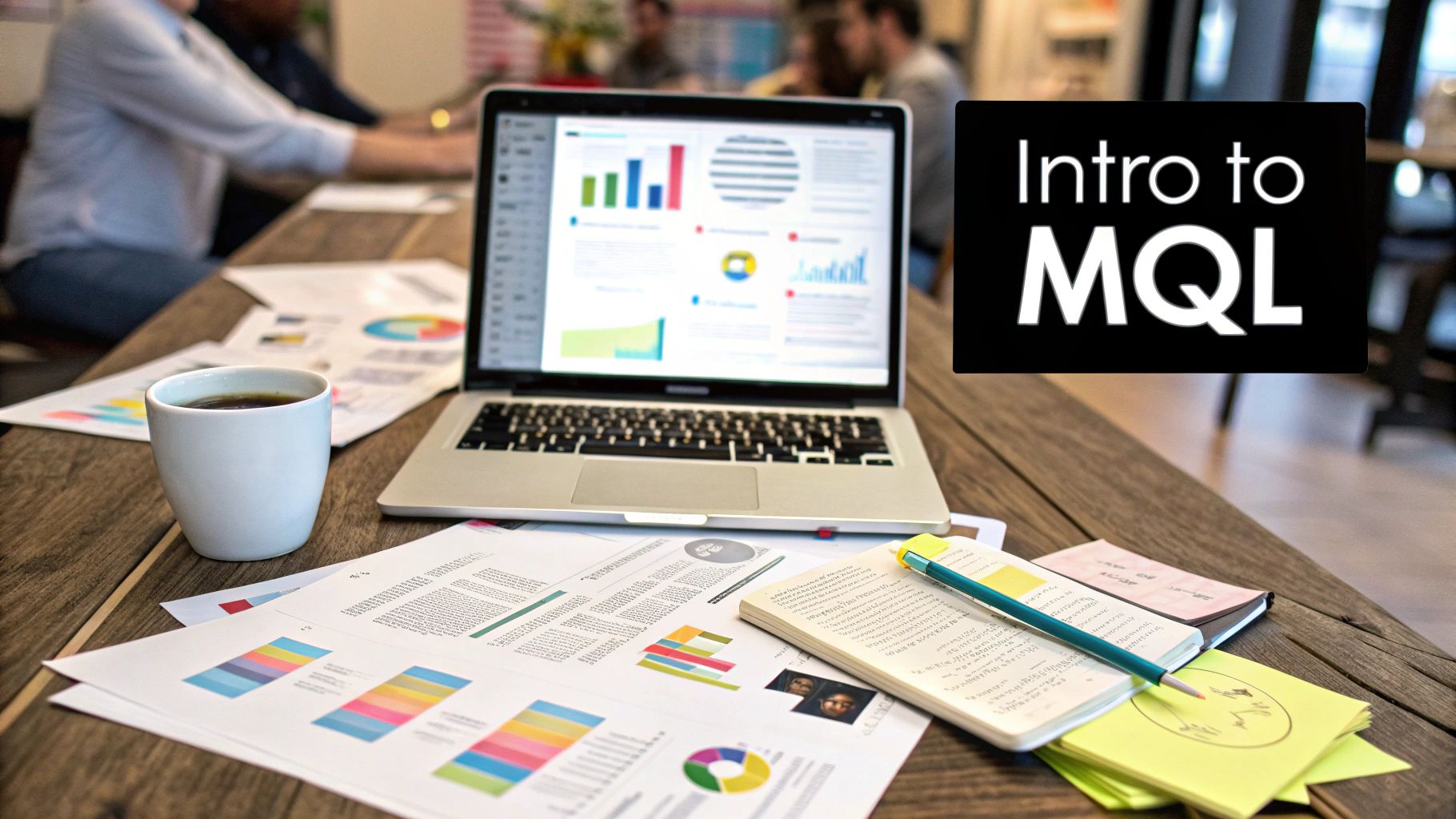An illustration showing a lead moving through a marketing funnel towards becoming an MQL