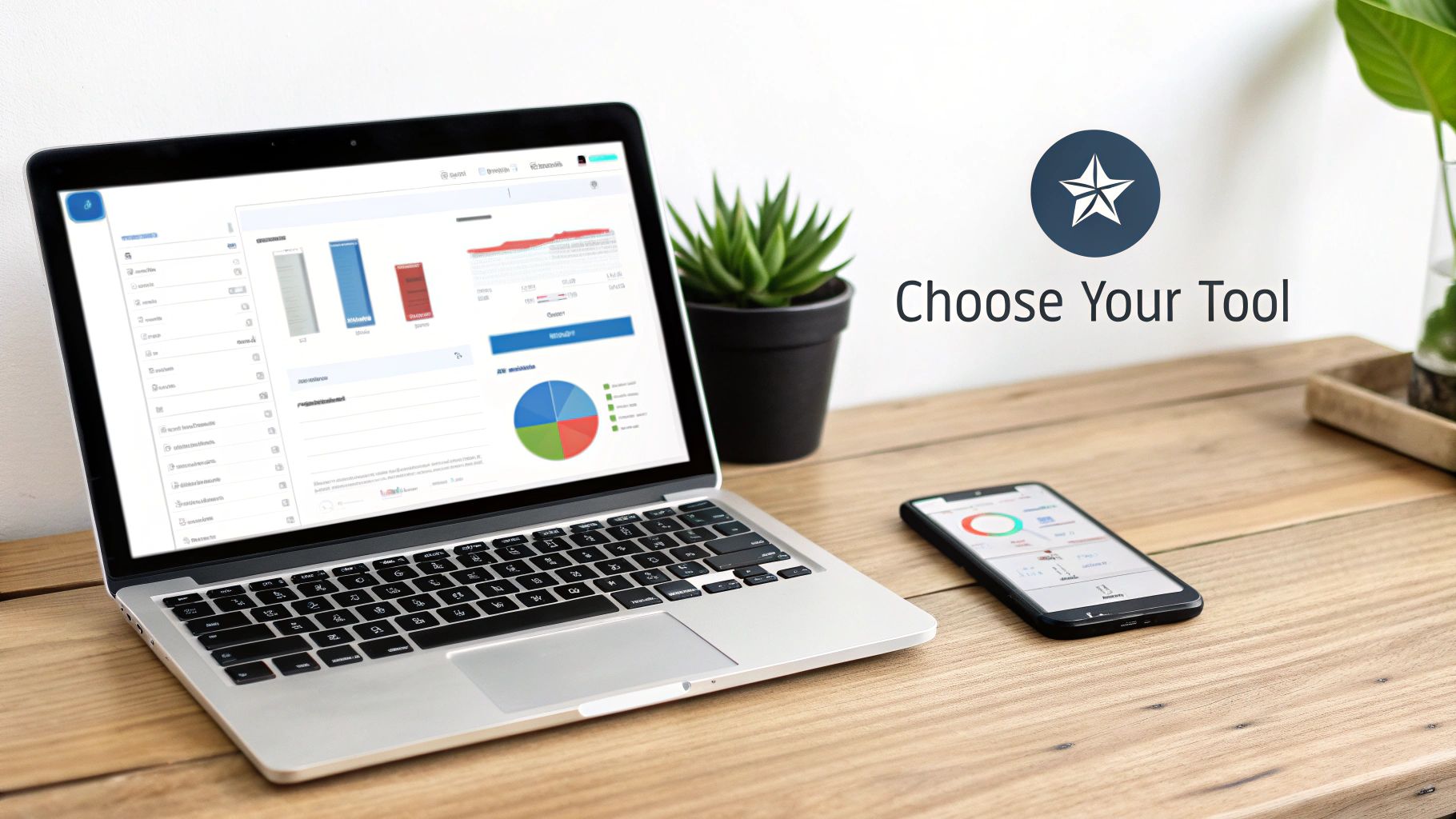 Marketers analyzing charts for marketing automation on a large screen.