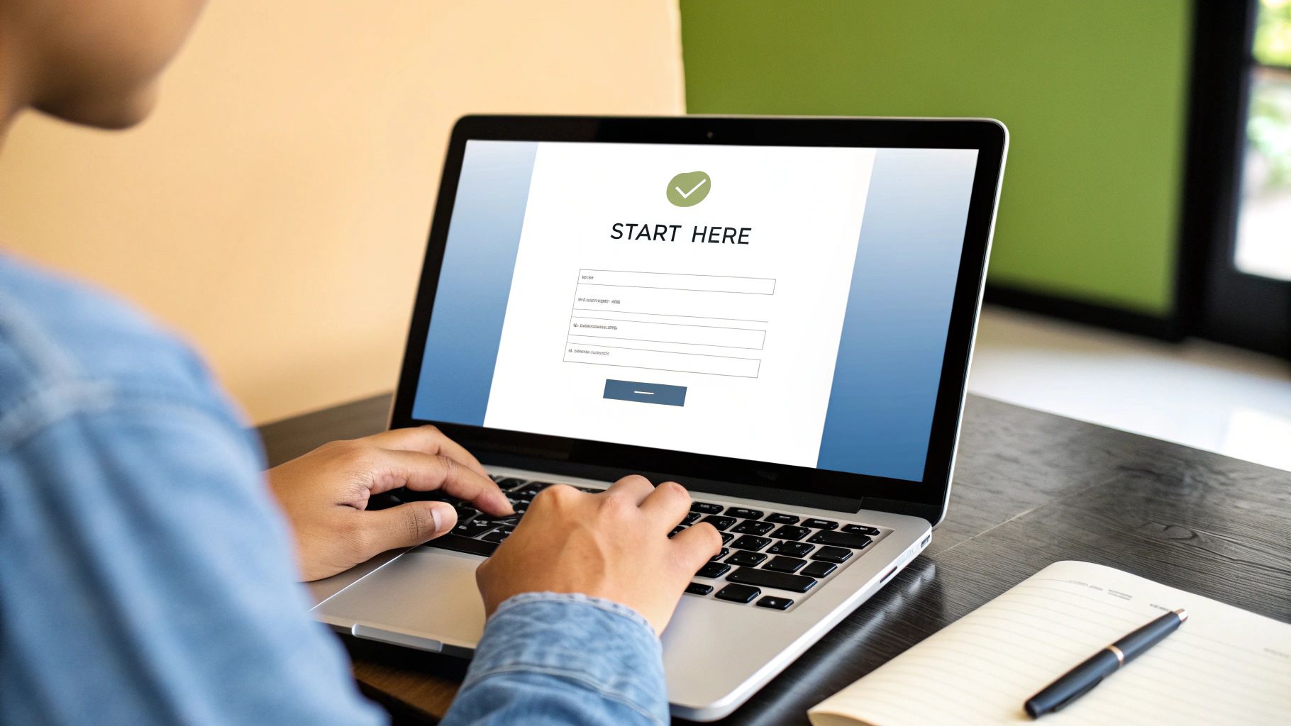 A well-designed lead capture form on a laptop screen, showing a clean interface and a clear call-to-action button.