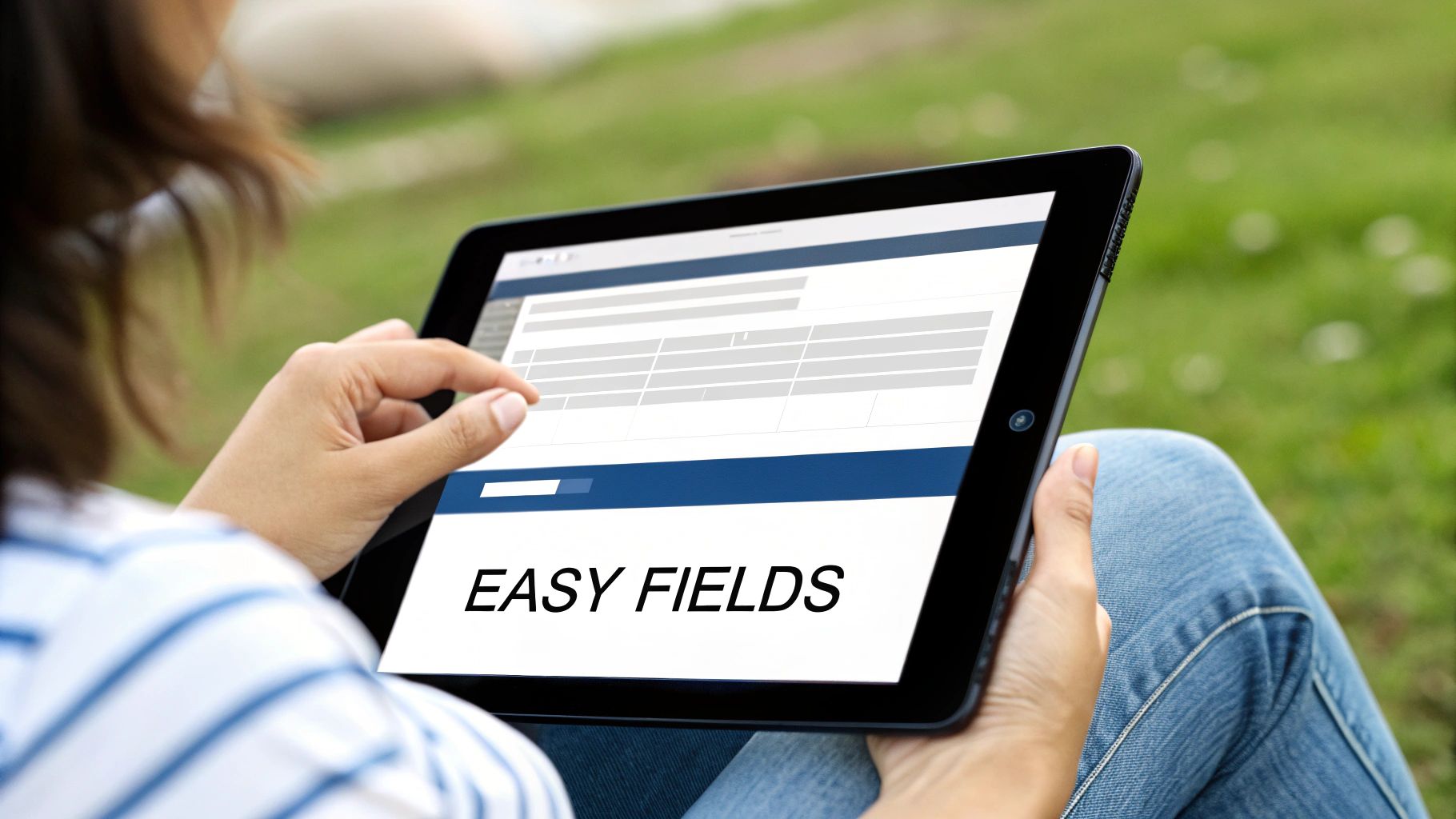 A well-designed lead capture form on a laptop screen, showing a clean interface and a clear call-to-action button.
