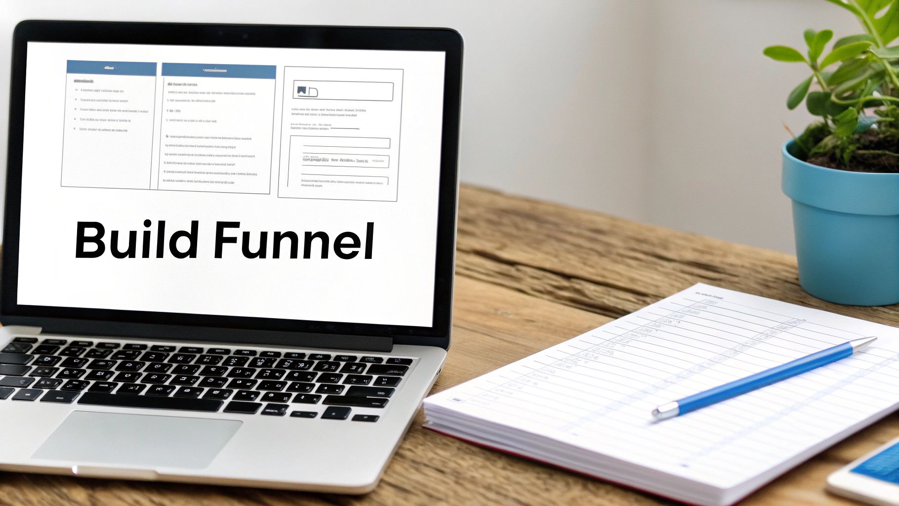 A visual representation of an automated sales funnel with various stages from awareness to conversion