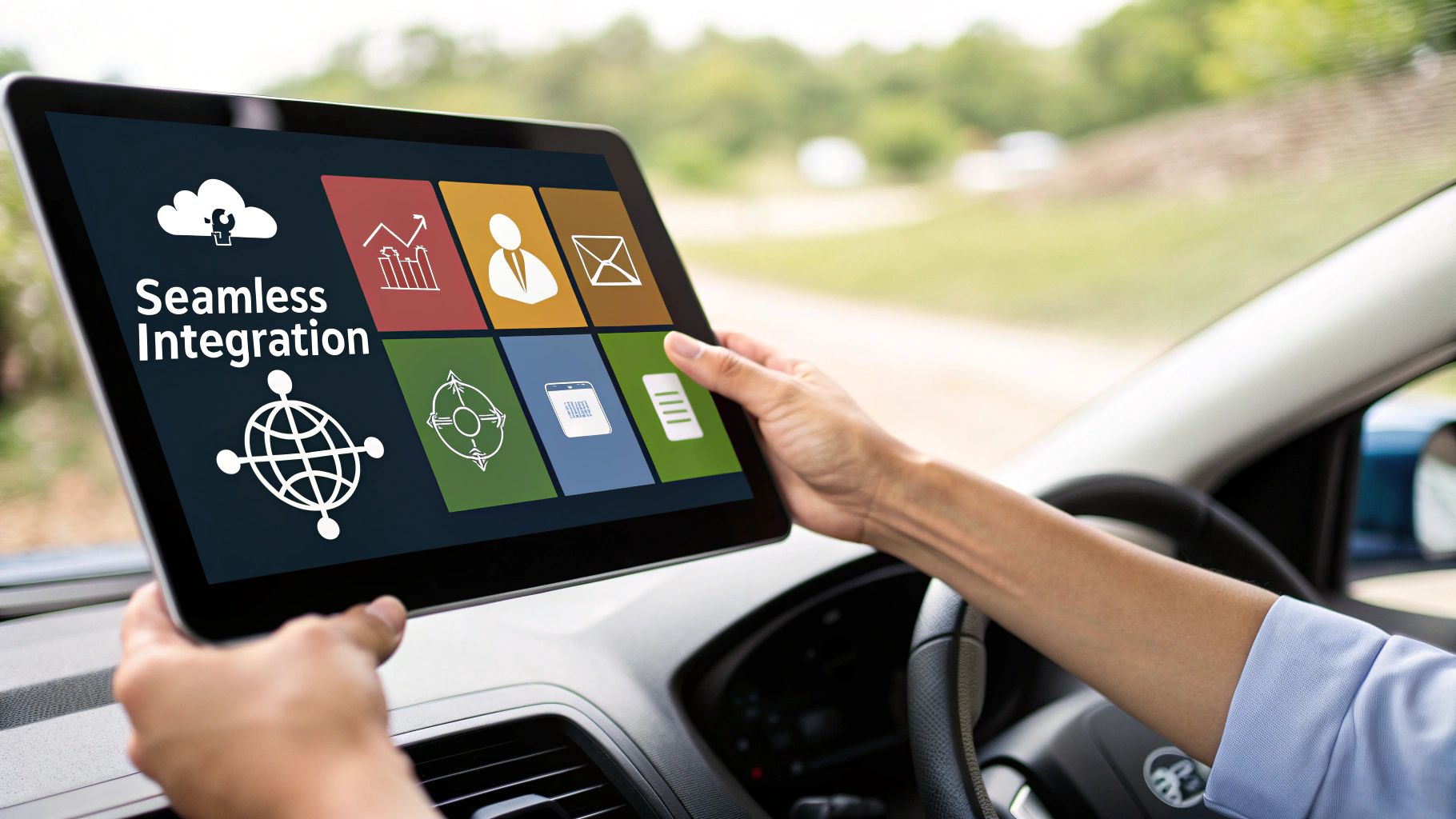 Two puzzle pieces, one labeled 'CRM' and the other 'Automation', fitting together to represent integration.