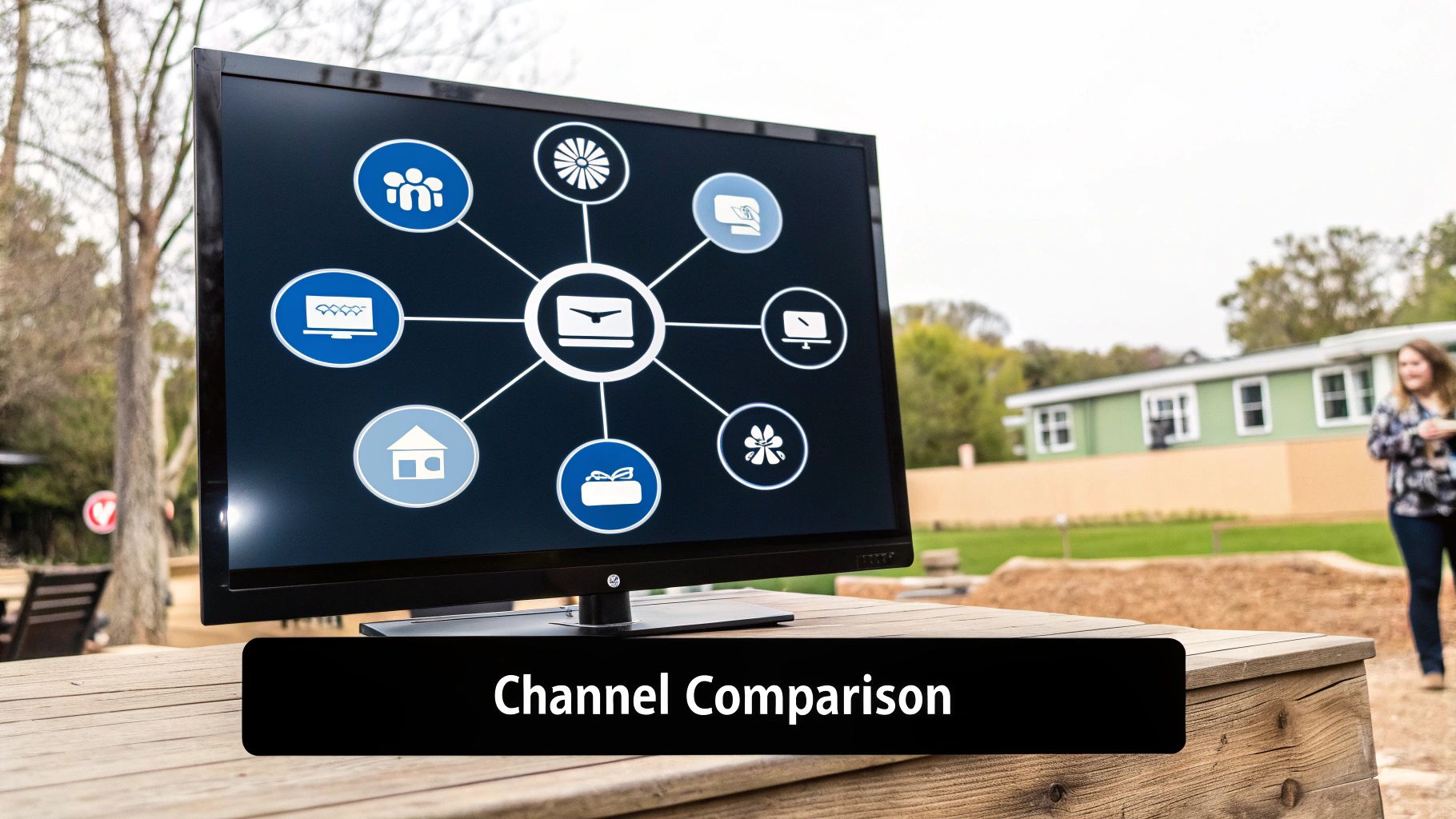 A diagram comparing multichannel vs. omnichannel marketing strategies, showing interconnected vs. separate channels.