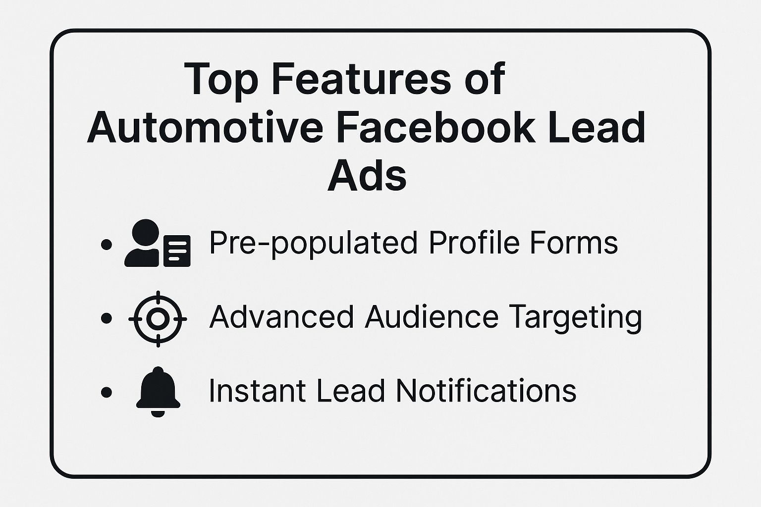 Infographic showing key data about Automotive Facebook Lead Ads