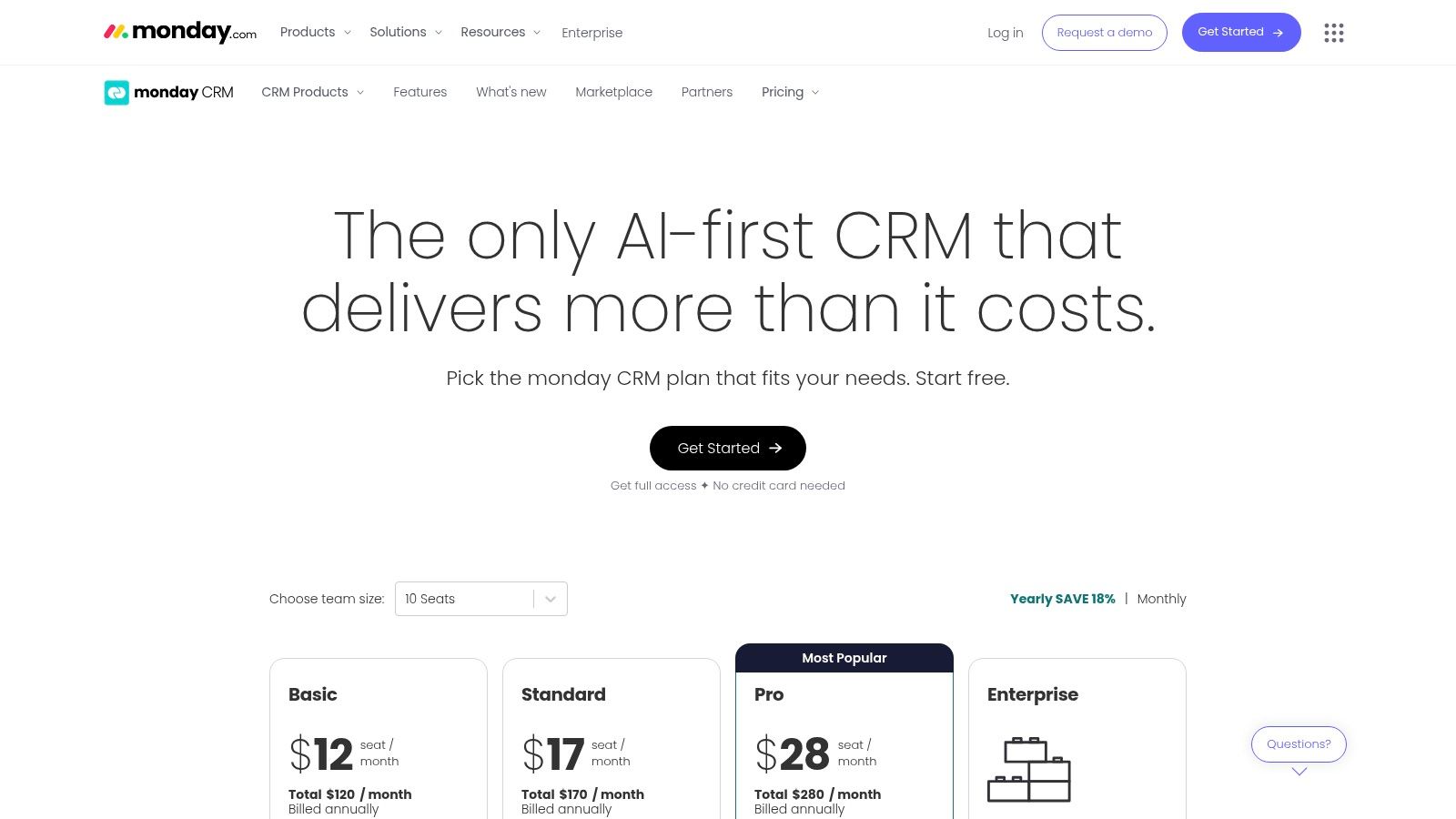 monday sales CRM