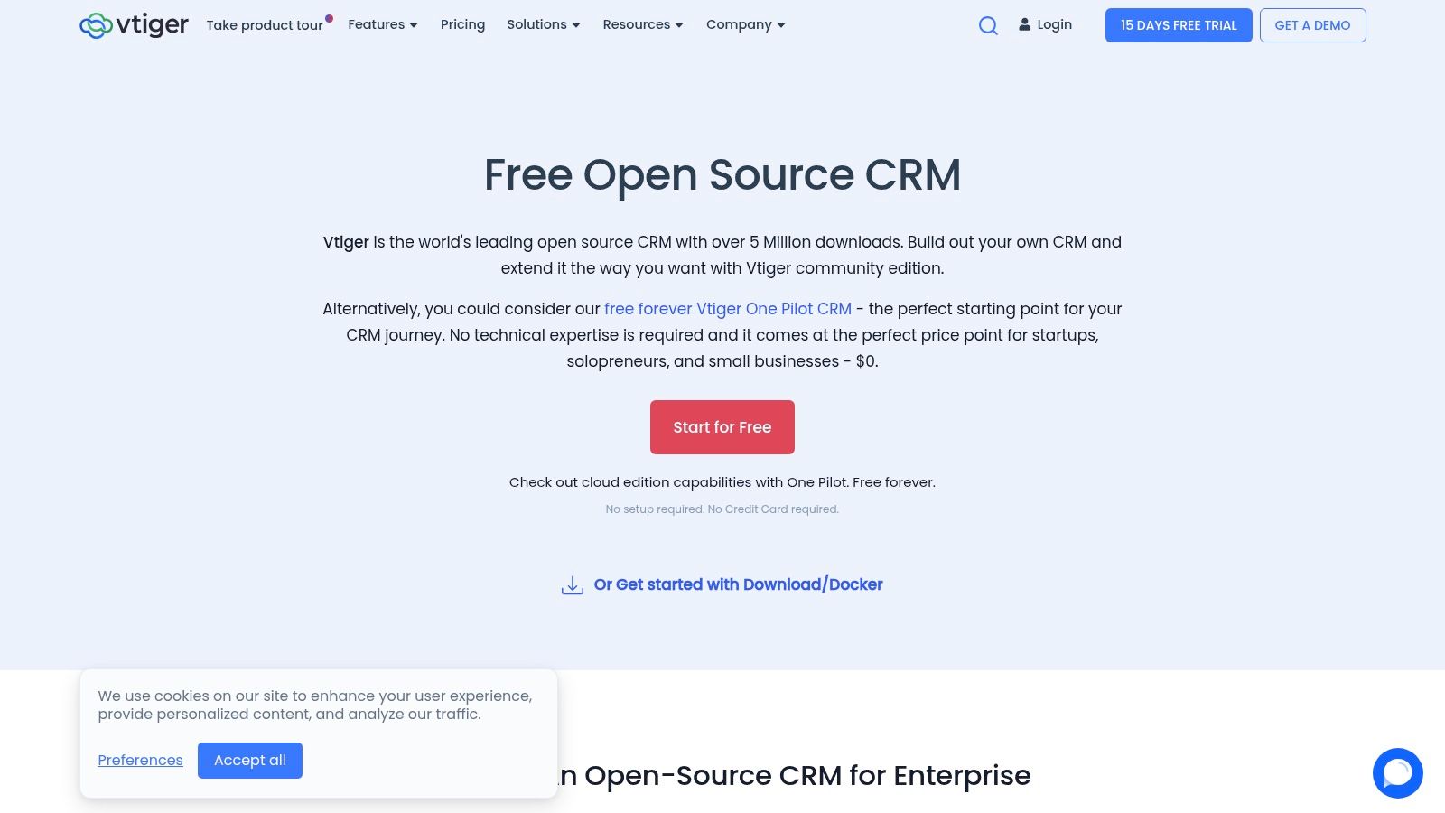 Vtiger (Open Source + Free Pilot edition)