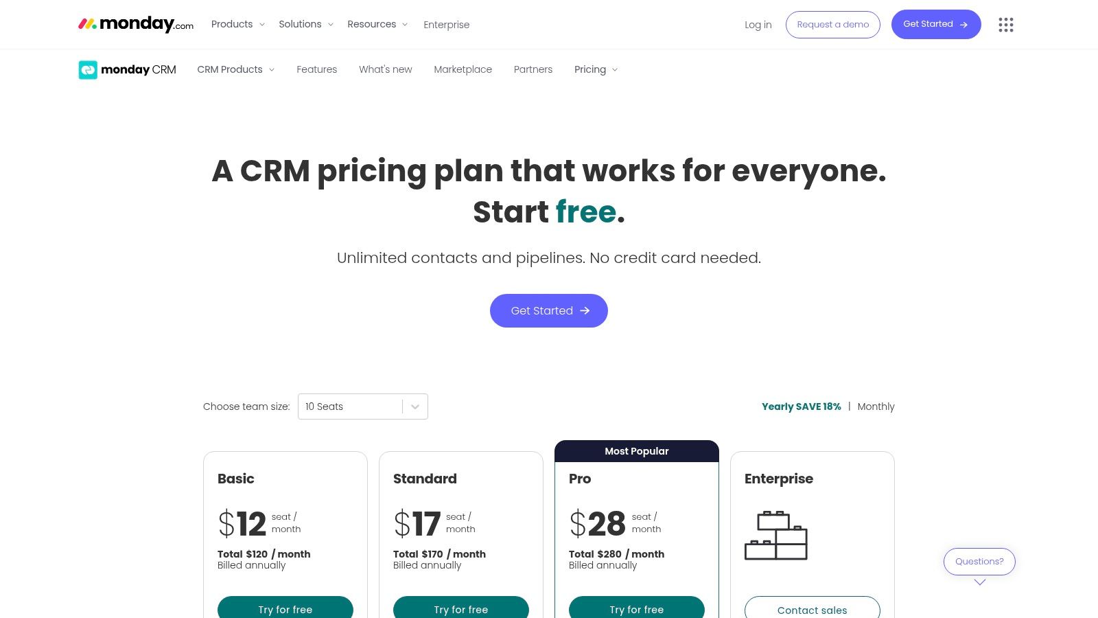 monday sales CRM