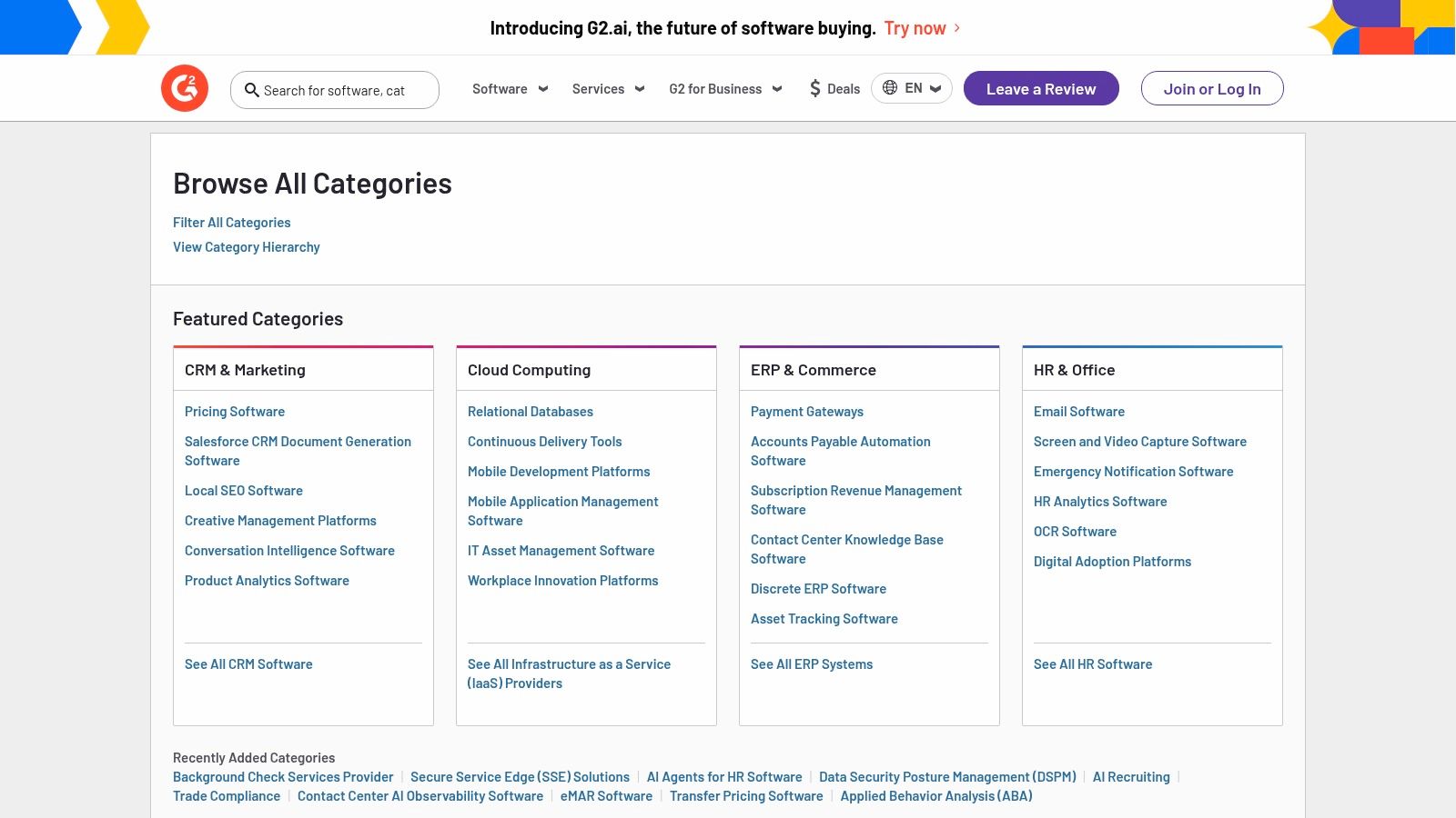 G2 (CRM Software category – comparison and buying)