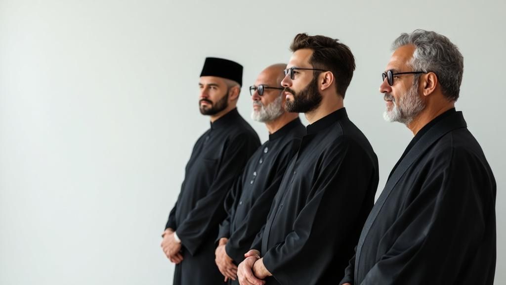Man in a suit standing outdoors at a service
