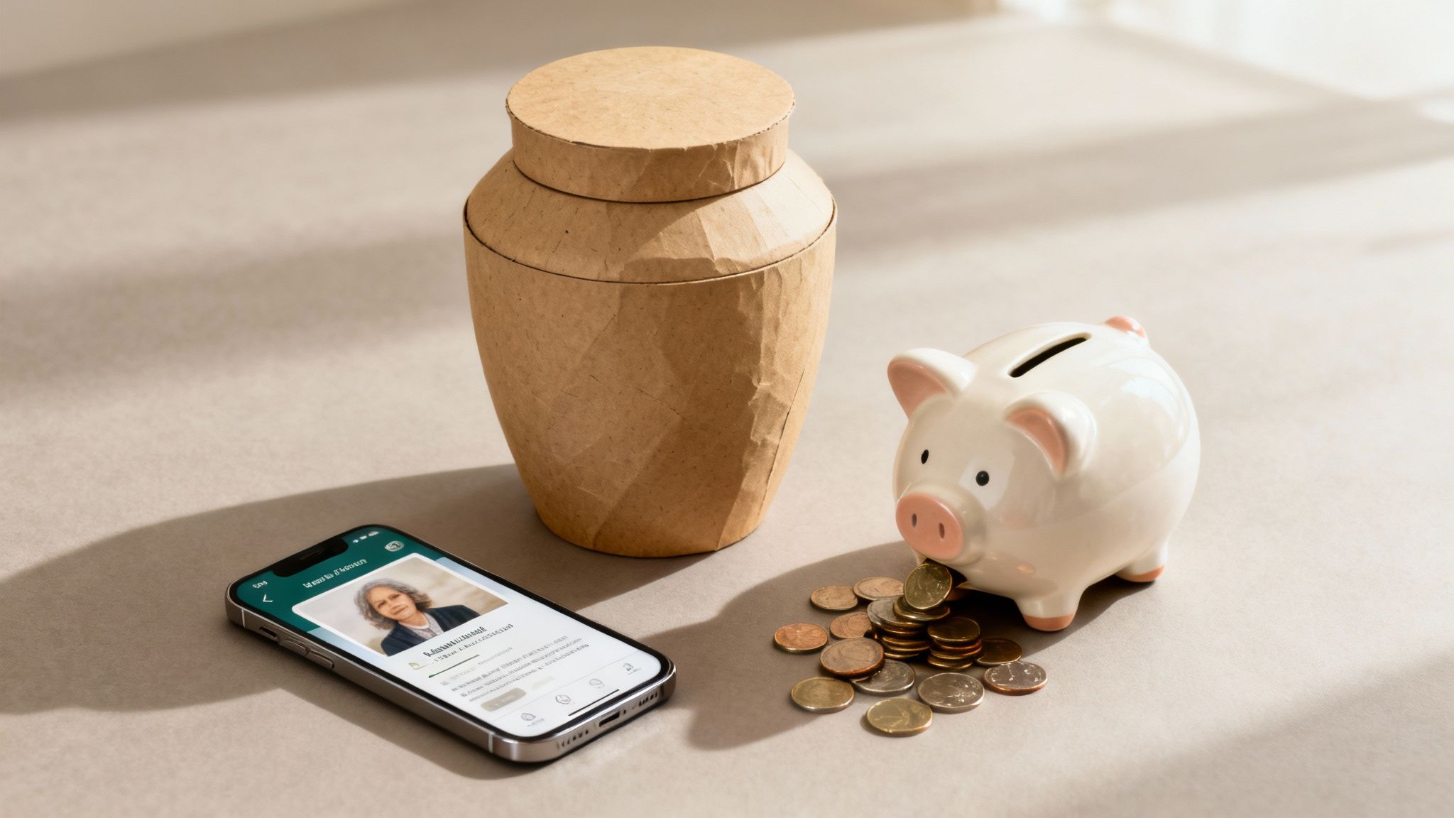 A tranquil image of hands holding a small plant, representing gentle planning and care.