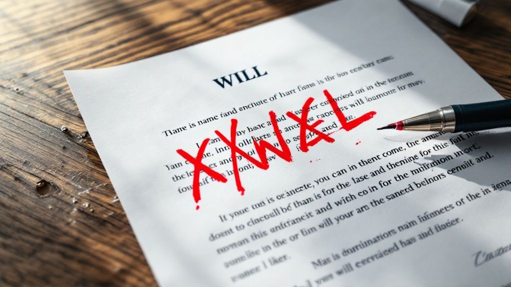 Two hands signing a legal document on a wooden desk.