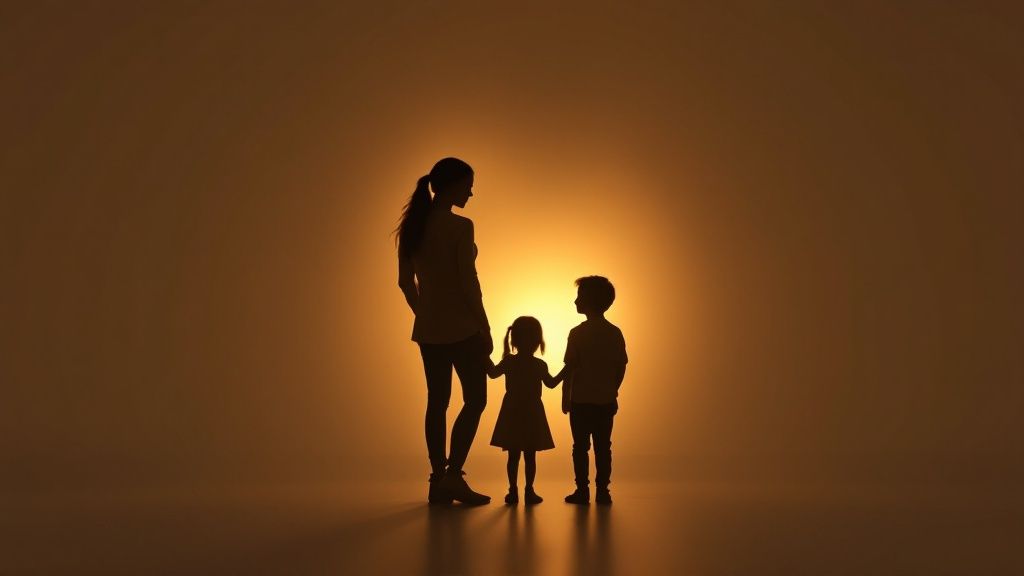 A thoughtful gift basket with comforting items sits on a wooden table.