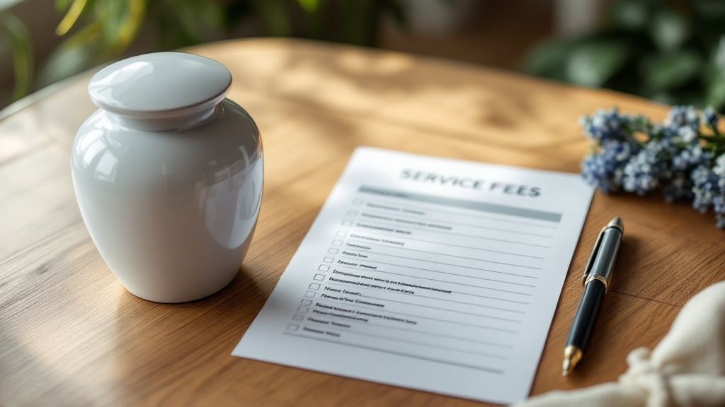 A person holding a small white urn against a soft, natural background