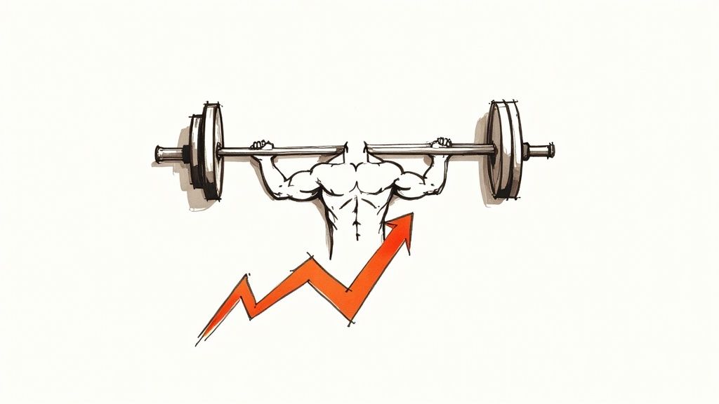 Atleta che si allena intensamente in palestra