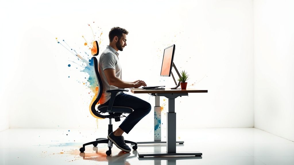 A creative mood board for an office renovation, showing textures, colours, and architectural wrap samples.