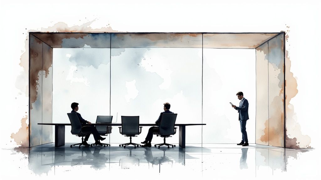 A chic retail storefront with switchable glass film displaying a dynamic product promotion