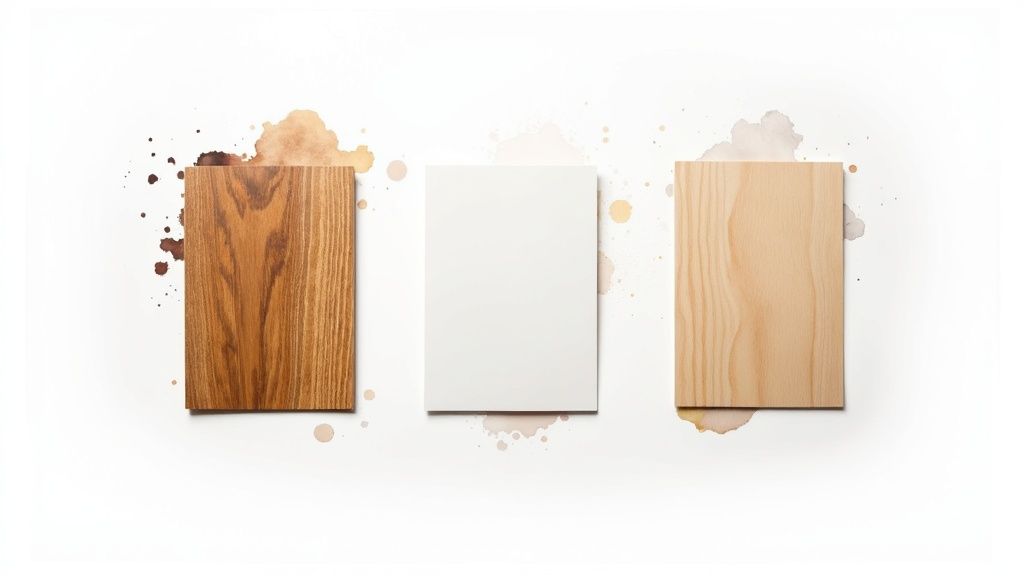 Close-up of modern kitchen cabinets showcasing material texture and finish