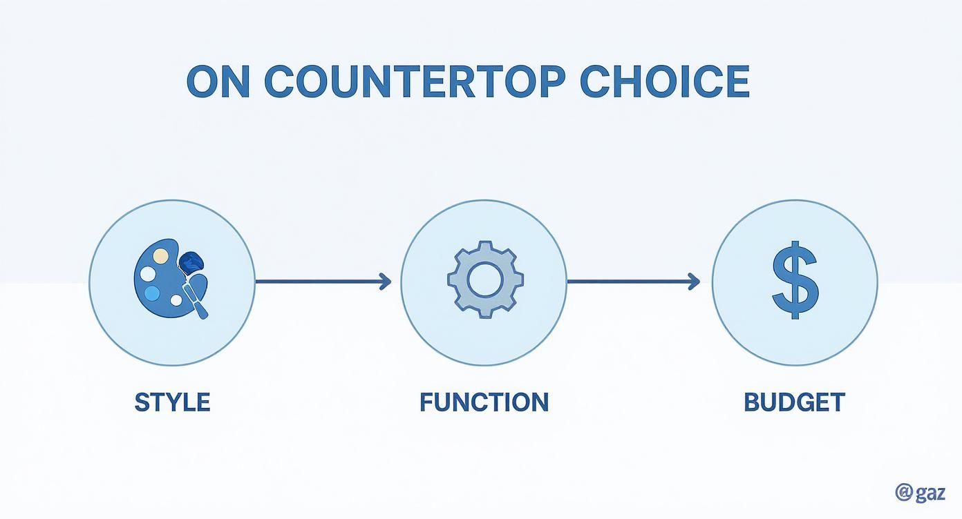 Infographic about kitchen countertop